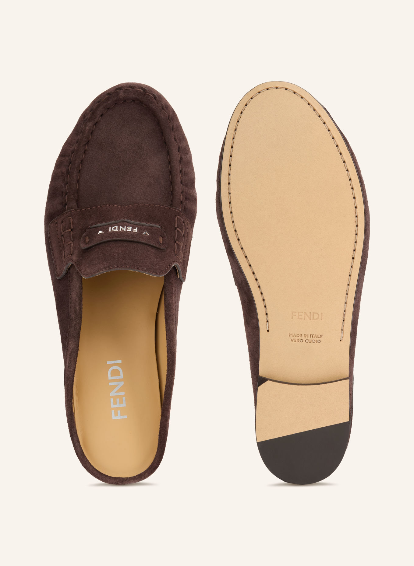 FENDI Mules SABOT CROSTA: DARK BROWN