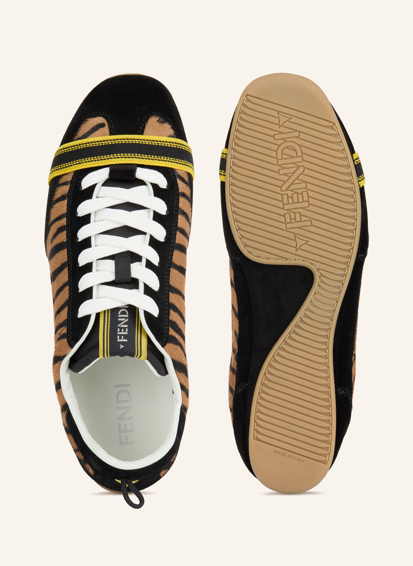 FENDI Sneakers FENDI WRAP: NOIR / MARRON / JAUNE FONCÉ