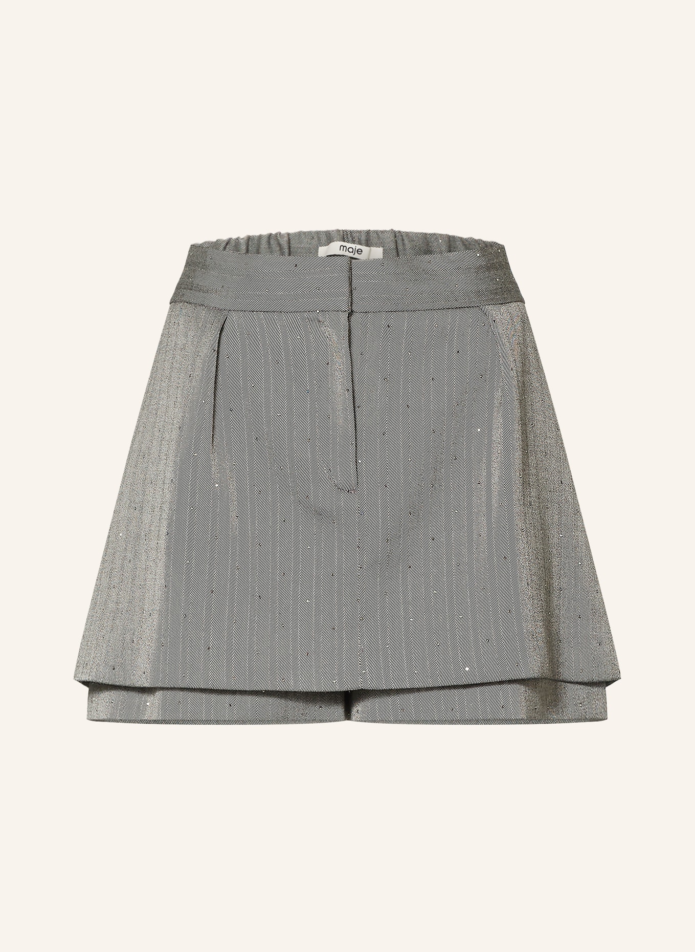 maje Skort mit Schmucksteinen: GRAU / HELLGRAU
