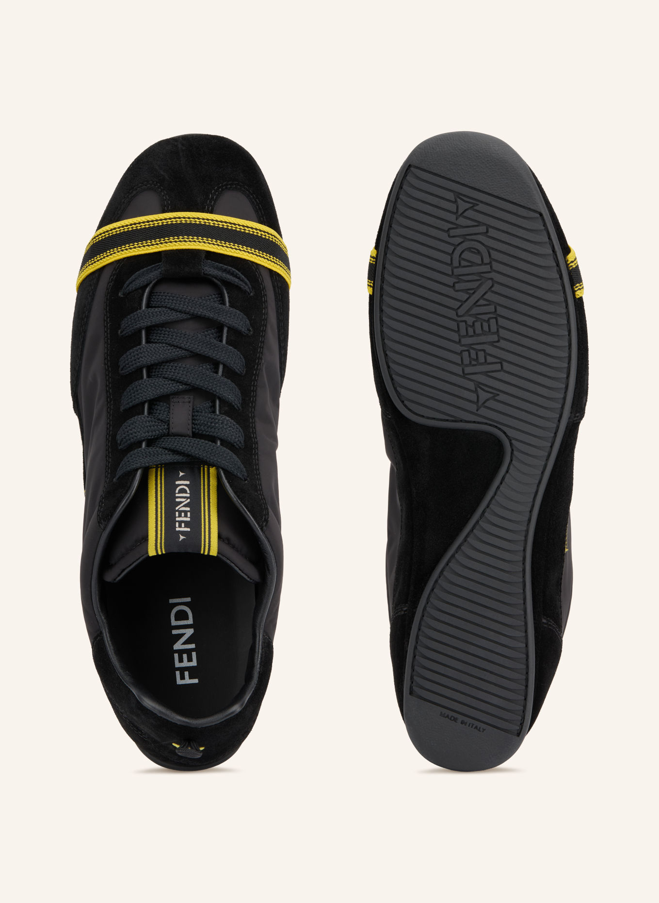 FENDI Sneakers: BLACK / YELLOW