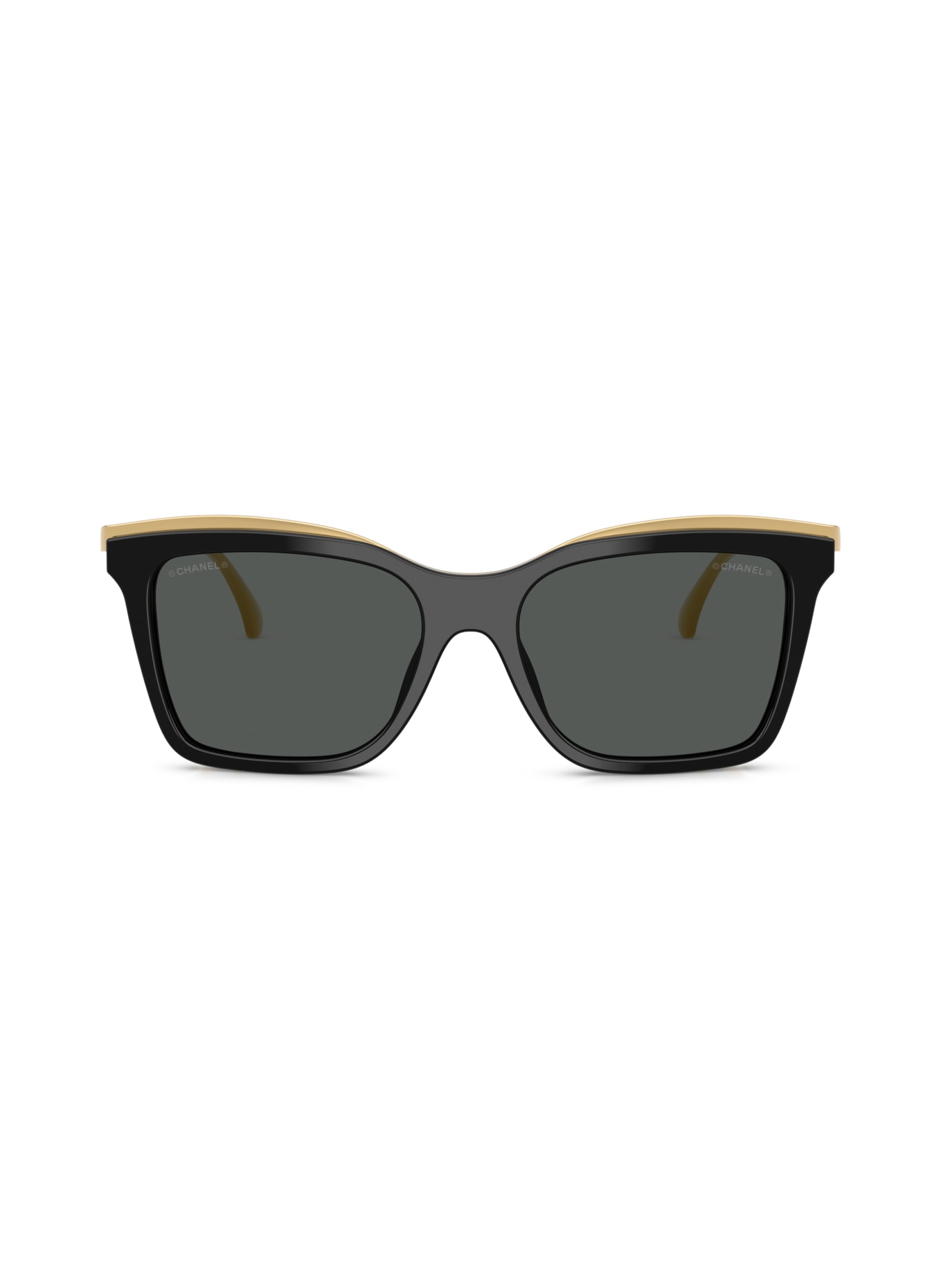 CHANEL Quadratische Sonnenbrille: BLACK/ DARK GREY