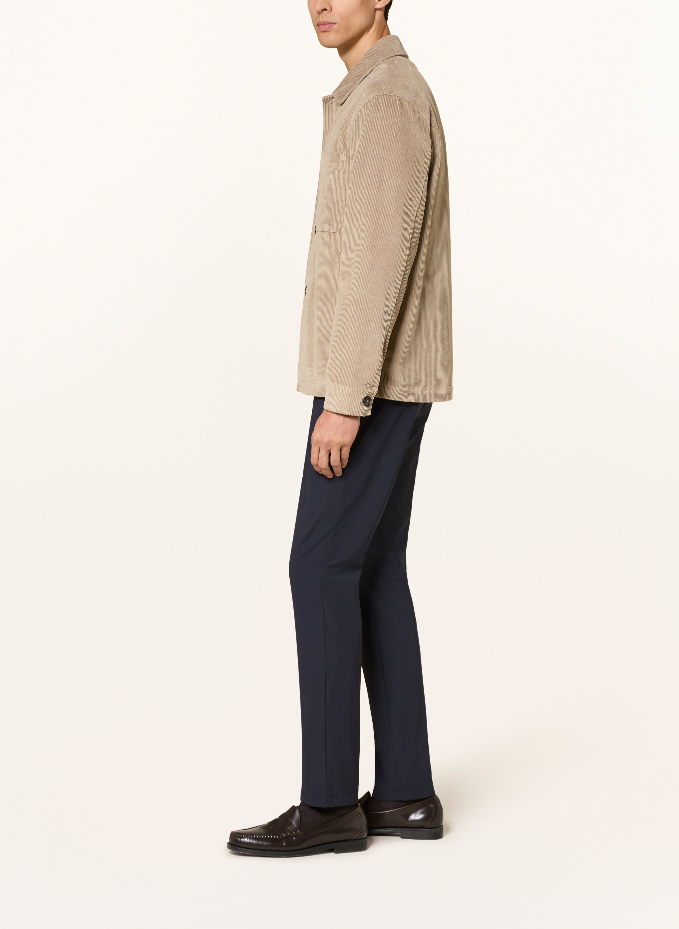 CRUNA Chino kalhoty SOLFERINO Extra Slim Fit: TMAVĚ MODRÁ