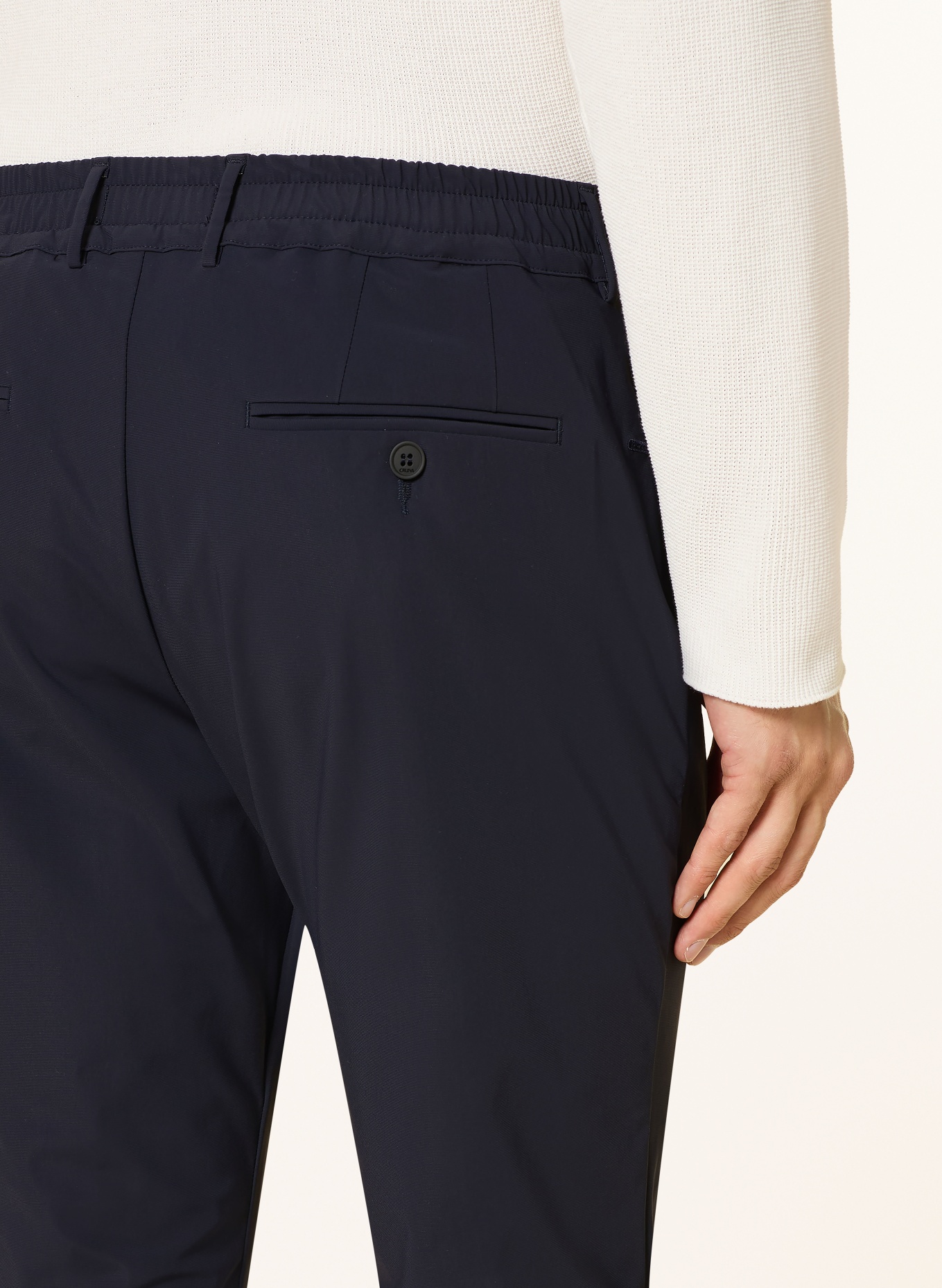 CRUNA Chino kalhoty SOLFERINO Extra Slim Fit: TMAVĚ MODRÁ