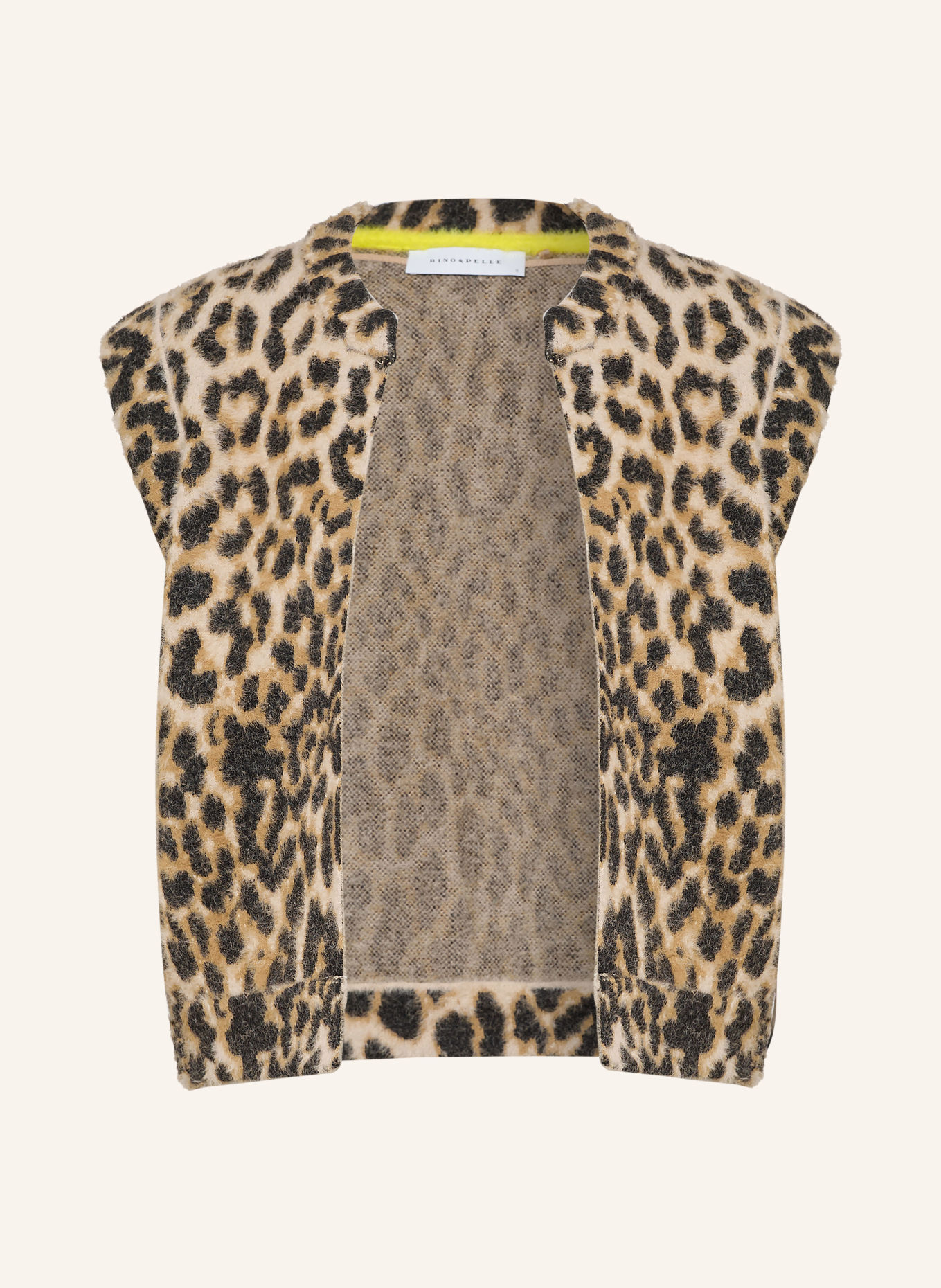 RINO & PELLE Gebreid vest ELONA: MARRON FONCÉ / LICHTBRUIN / BEIGE