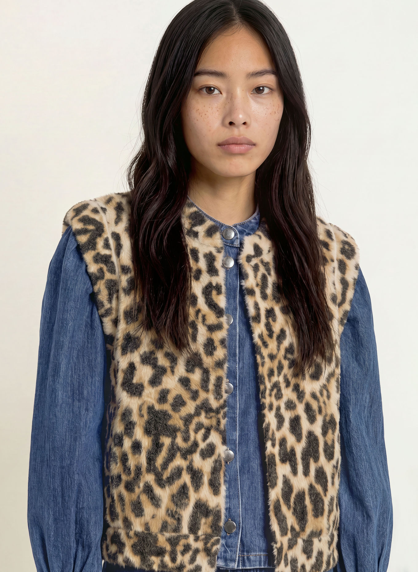 RINO & PELLE Gebreid vest ELONA: MARRON FONCÉ / LICHTBRUIN / BEIGE