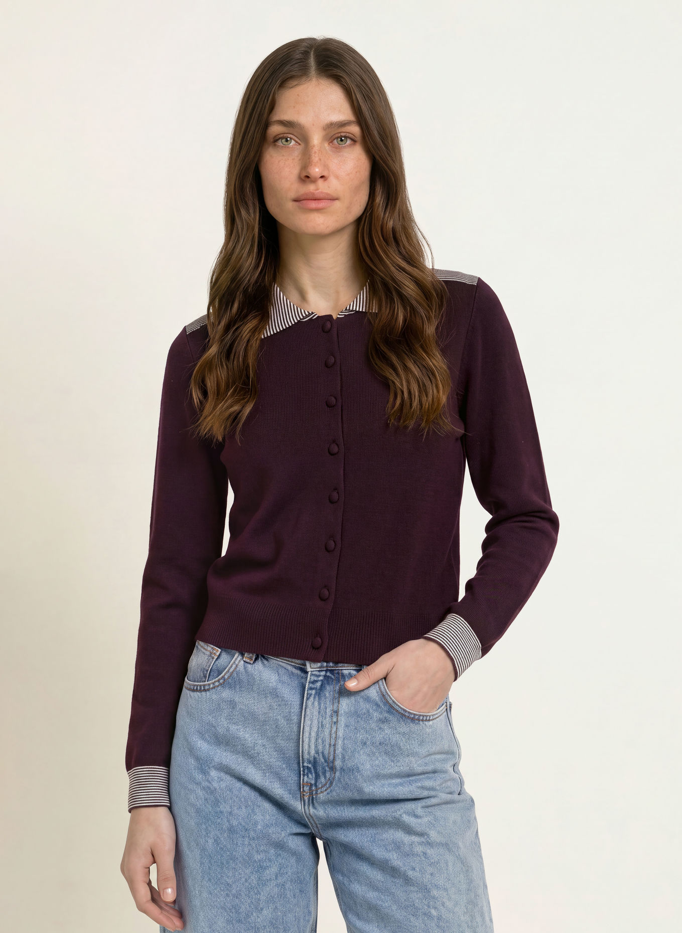 CLAUDIE PIERLOT Strickjacke: DUNKELLILA