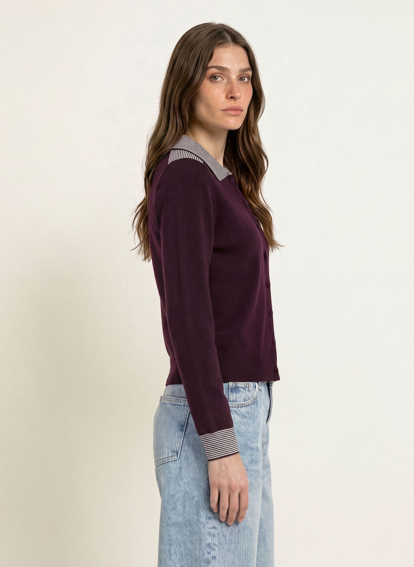 CLAUDIE PIERLOT Strickjacke: DUNKELLILA