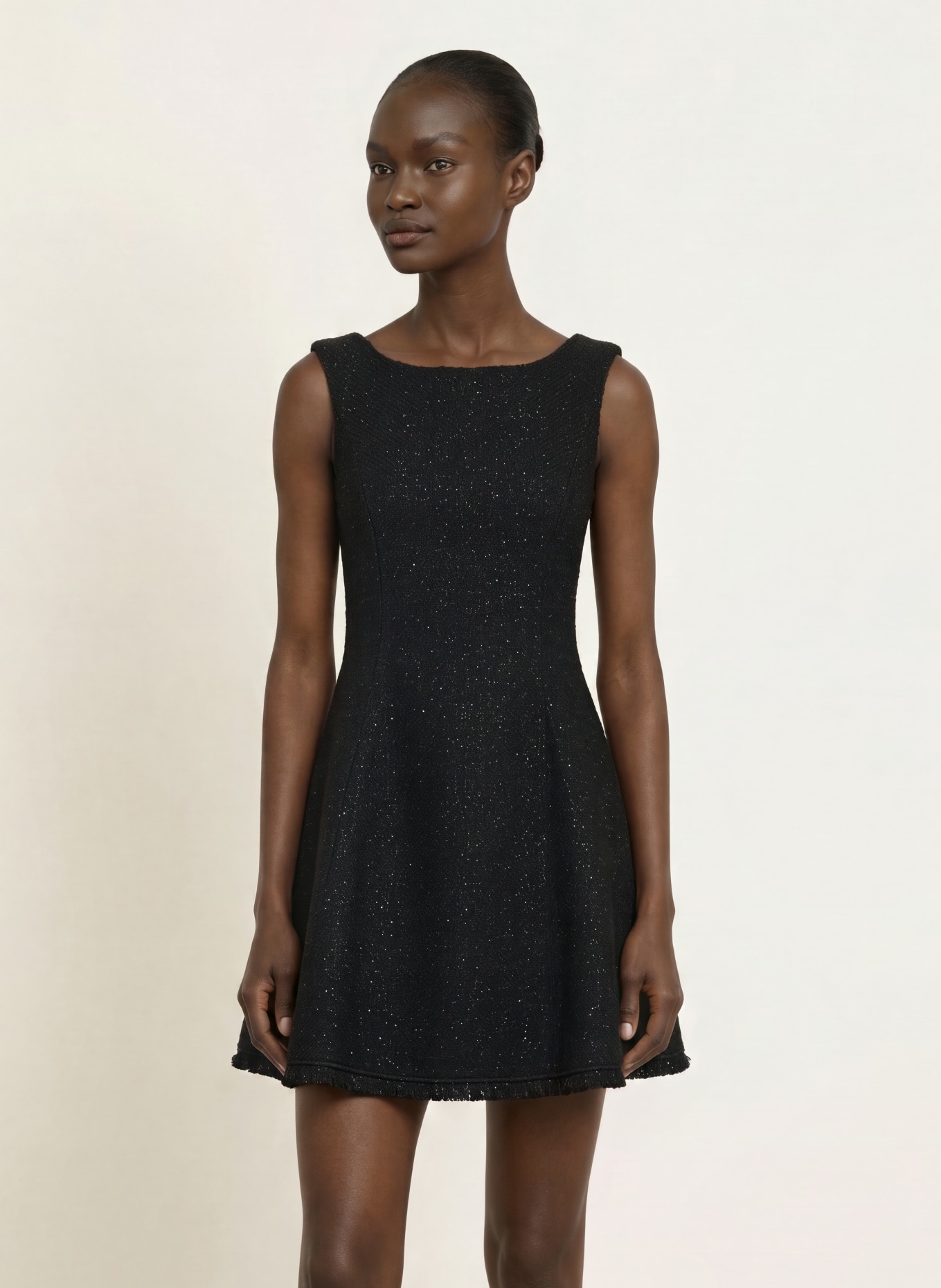 maje Kleid mit Glitzergarn: SCHWARZ