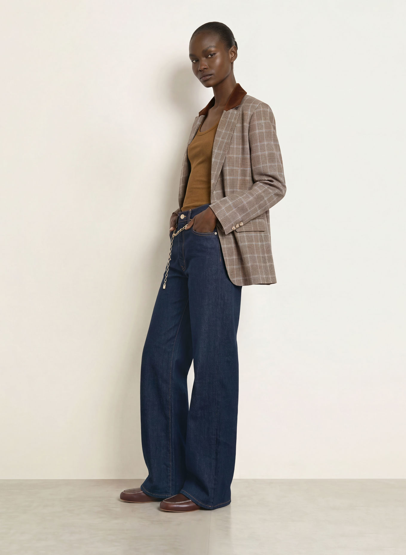 maje Wide Leg Jeans: 0103 NAVY