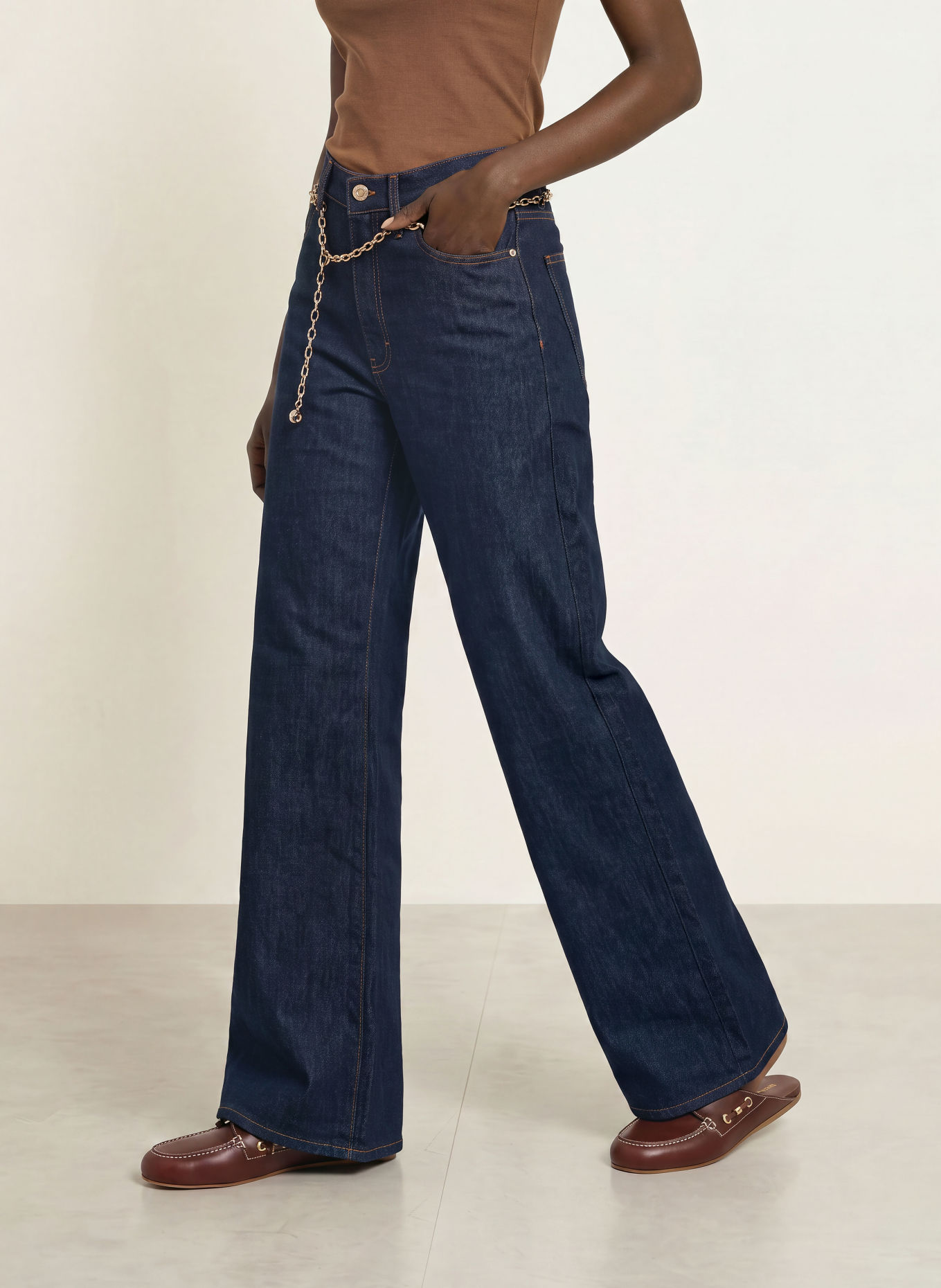 maje Wide Leg Jeans: 0103 NAVY