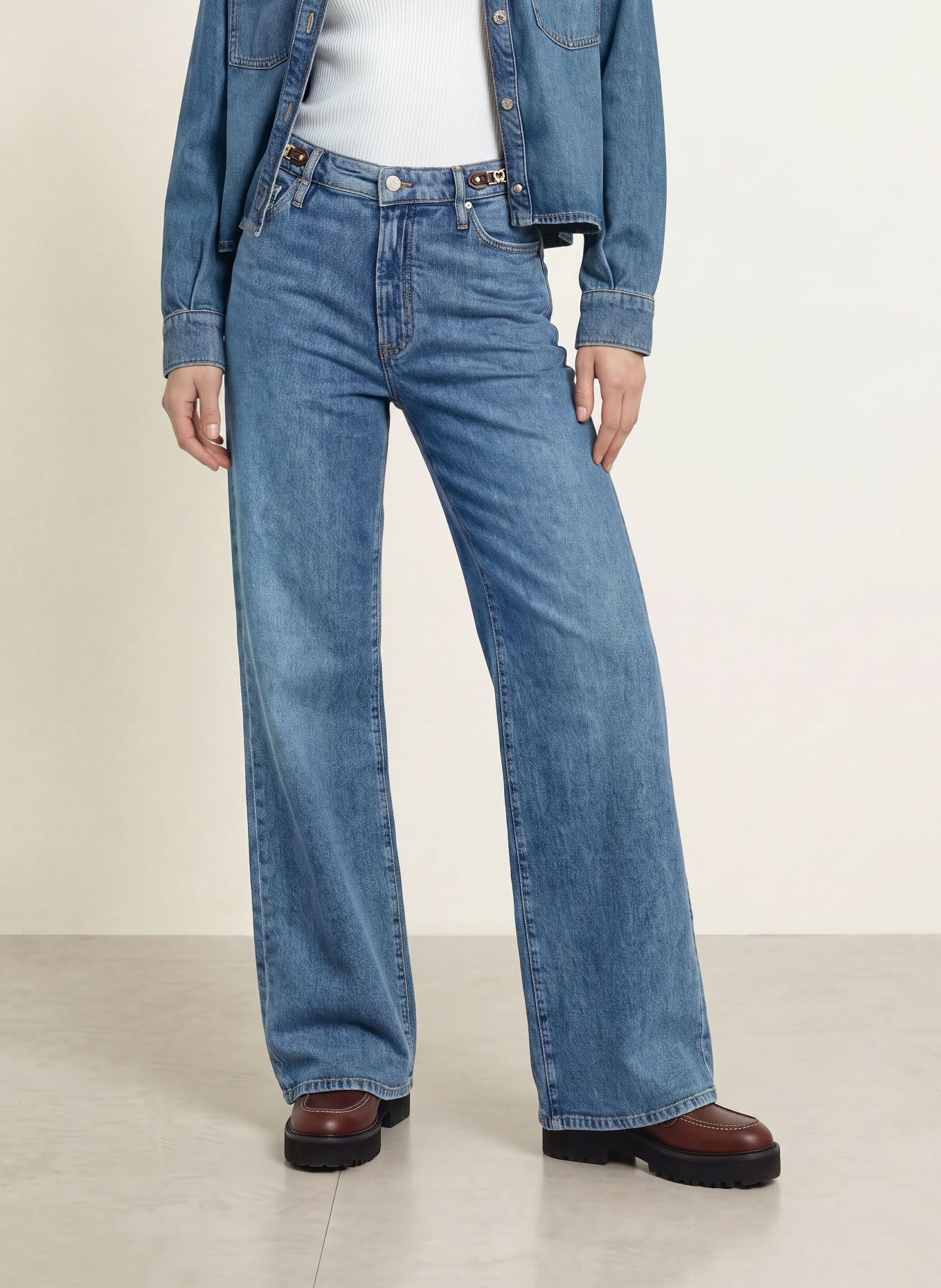 maje Wide Leg Jeans: 0201 BLUE