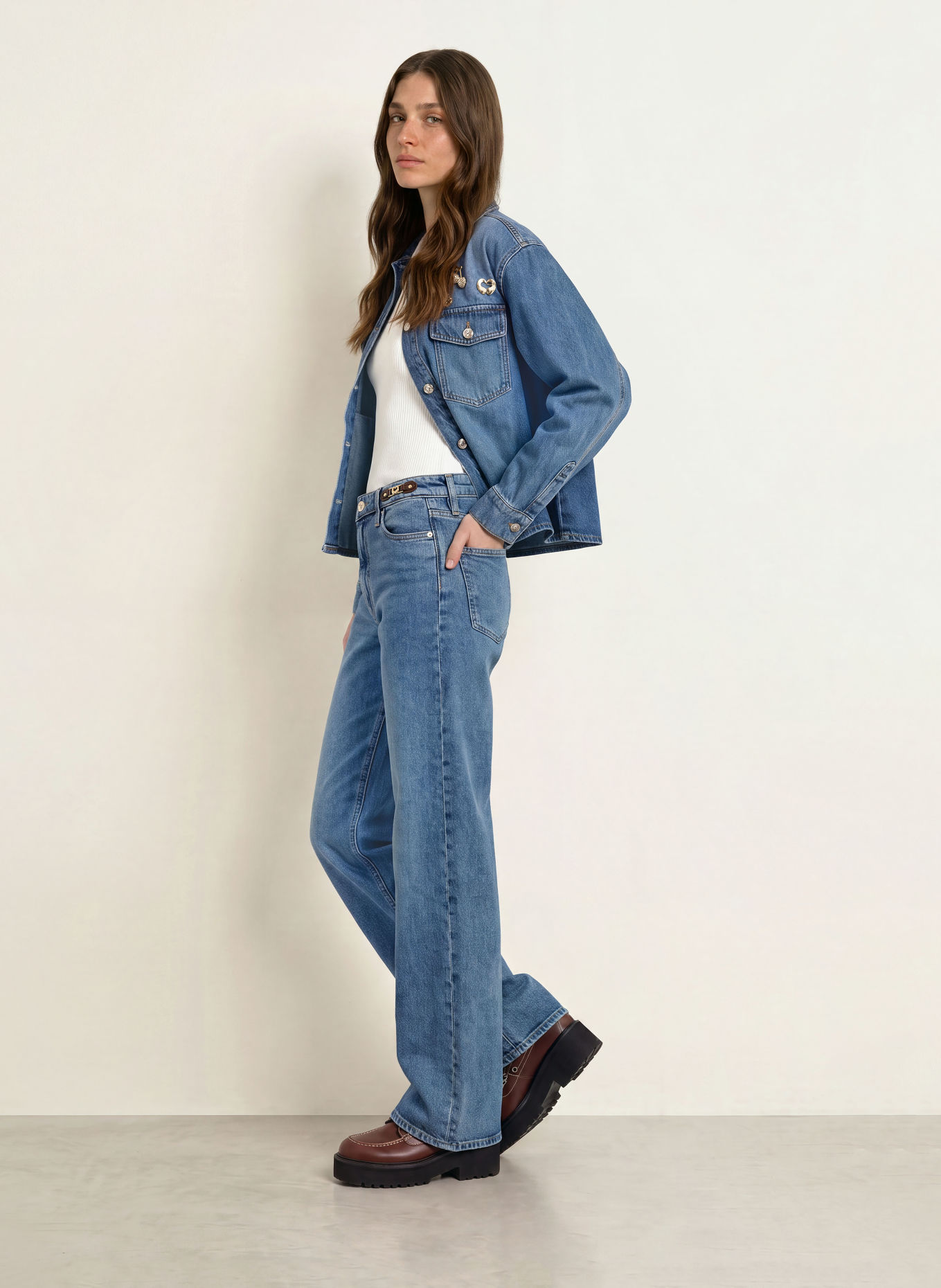 maje Wide Leg Jeans: 0201 BLUE