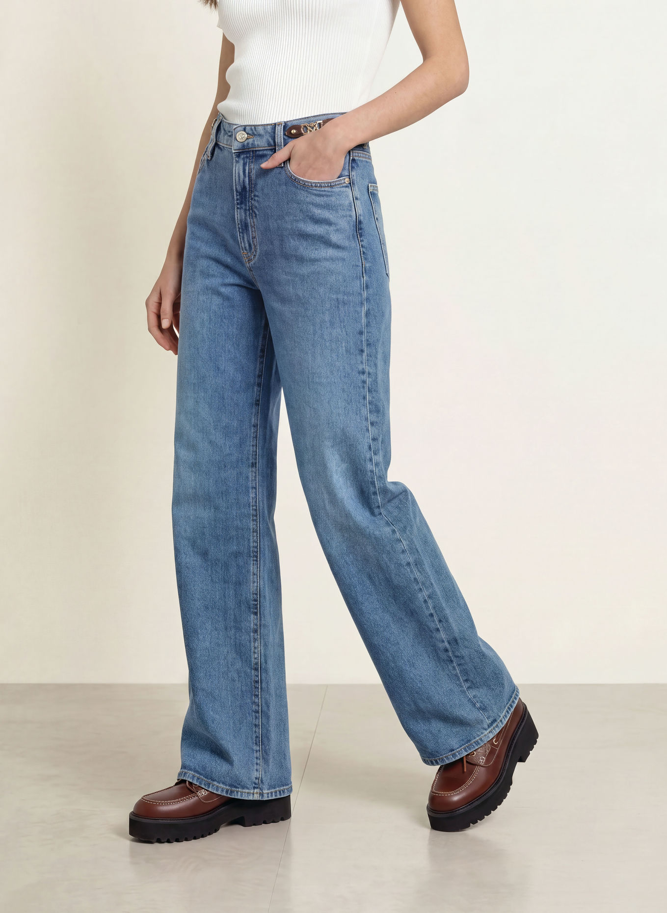 maje Wide Leg Jeans: 0201 BLUE