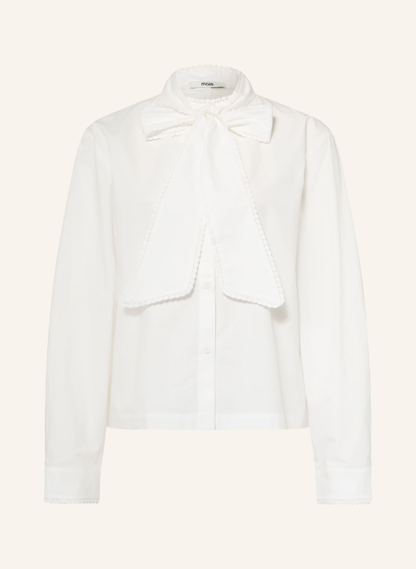 maje Bluse mit abnehmbarer Schluppe: WEISS