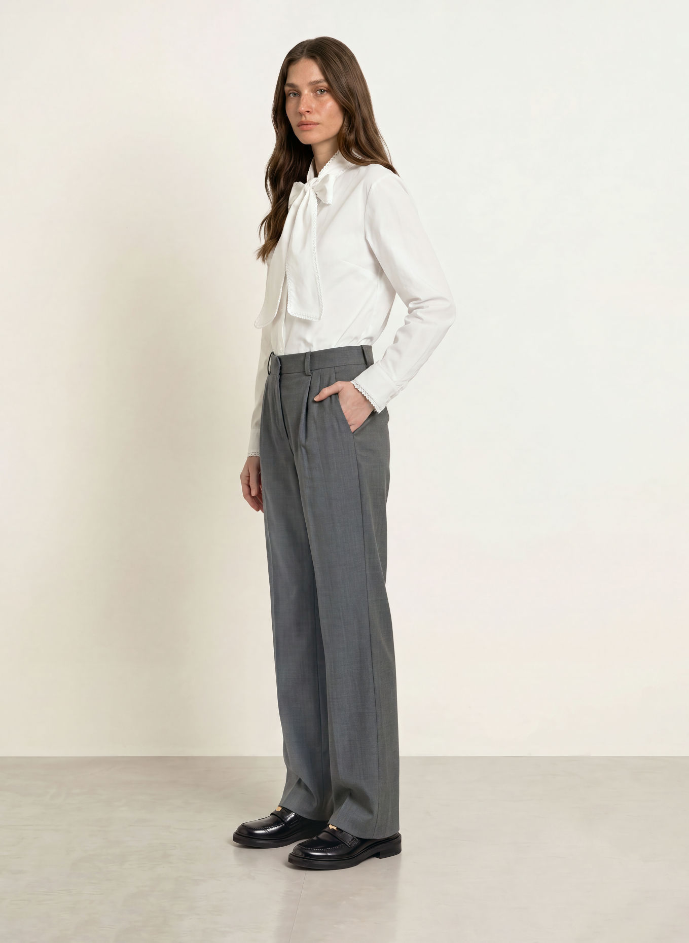 maje Bluse mit abnehmbarer Schluppe: WEISS