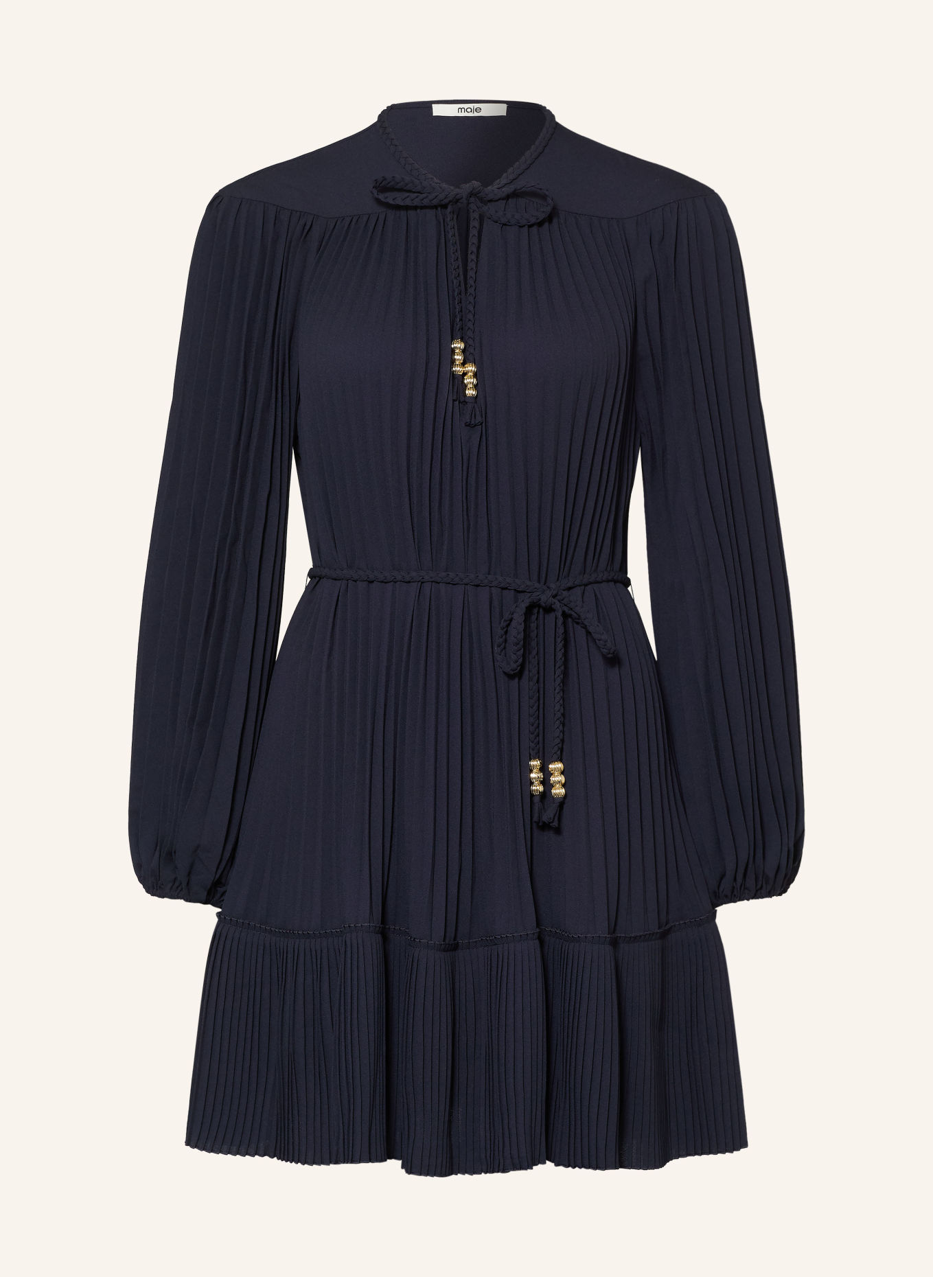 maje Cocktailkleid mit Plissees: DUNKELBLAU