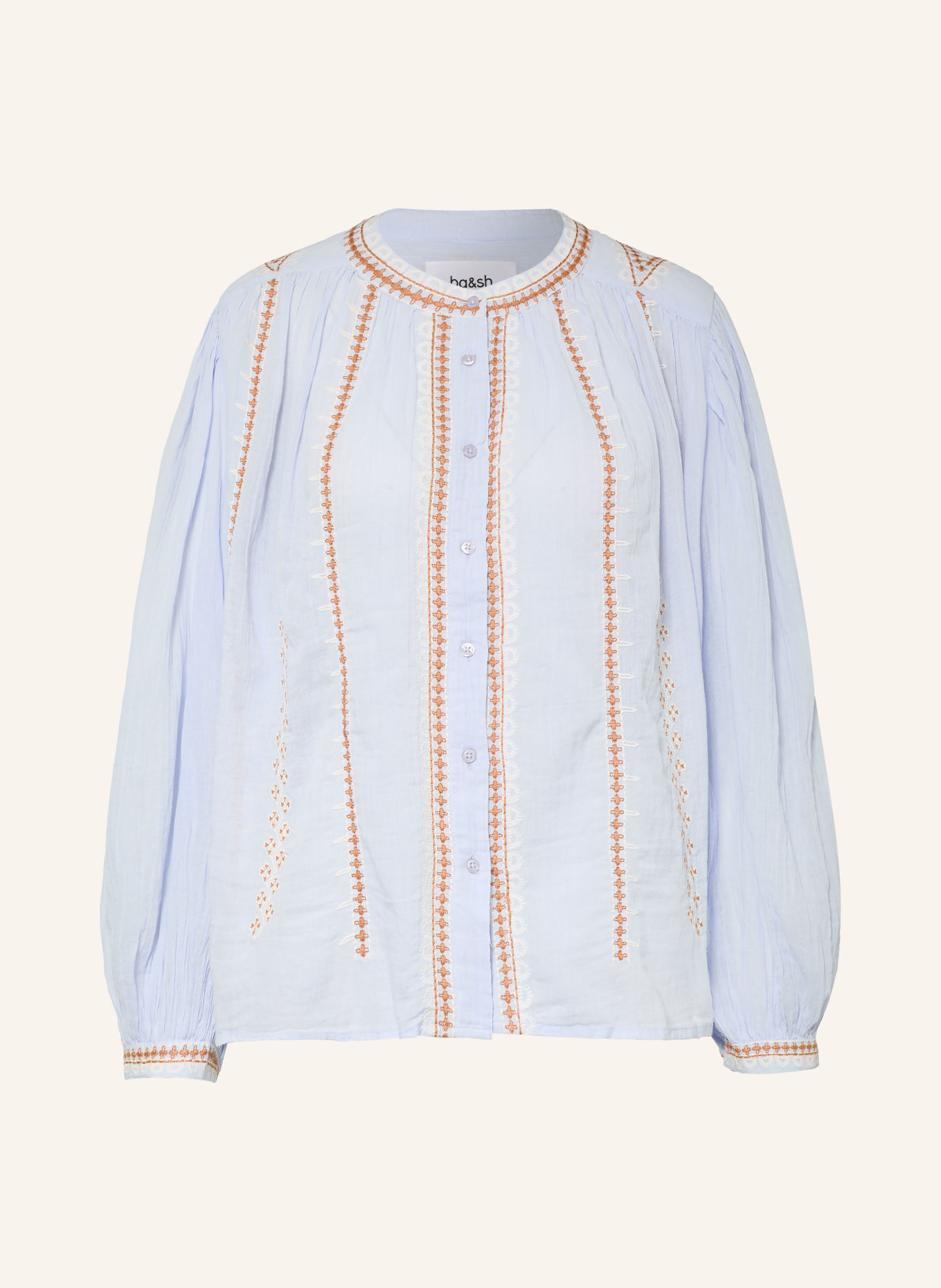 ba&sh Bluse MONA: HELLBLAU / HELLBRAUN / WEISS