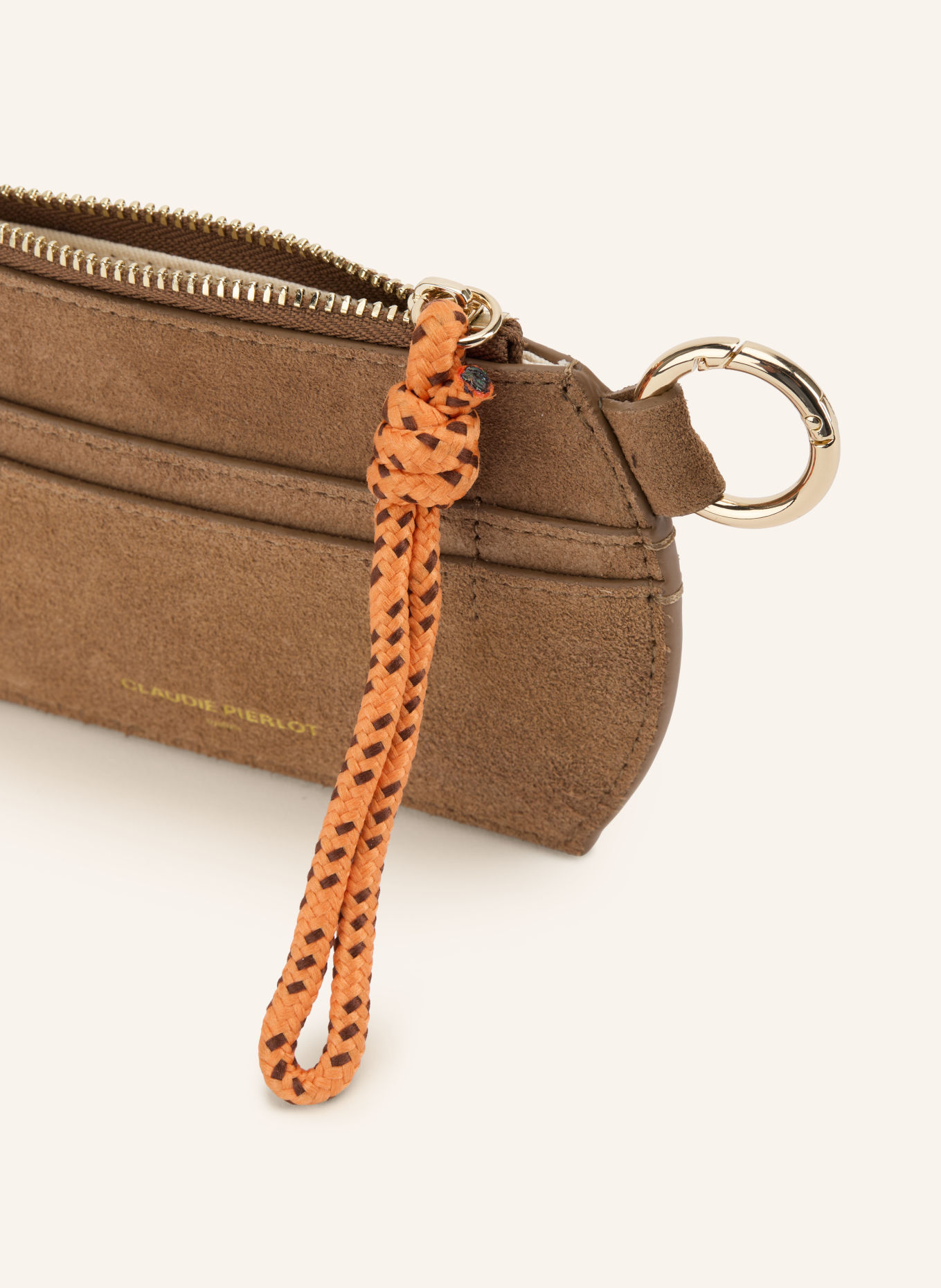 CLAUDIE PIERLOT Kartenetui: COGNAC / GOLD / ORANGE