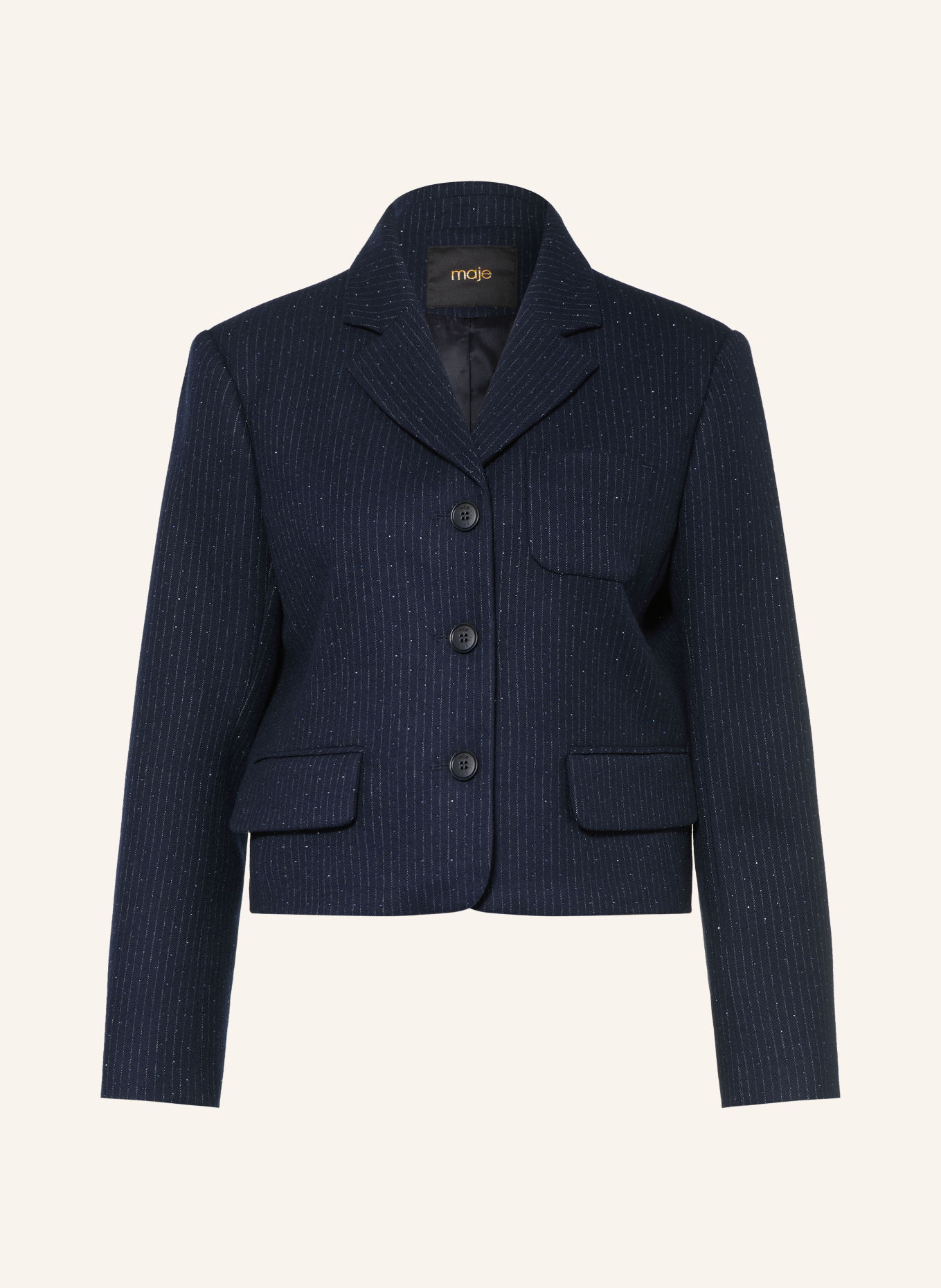 maje Blazer mit Schmucksteinen: DUNKELBLAU / WEISS