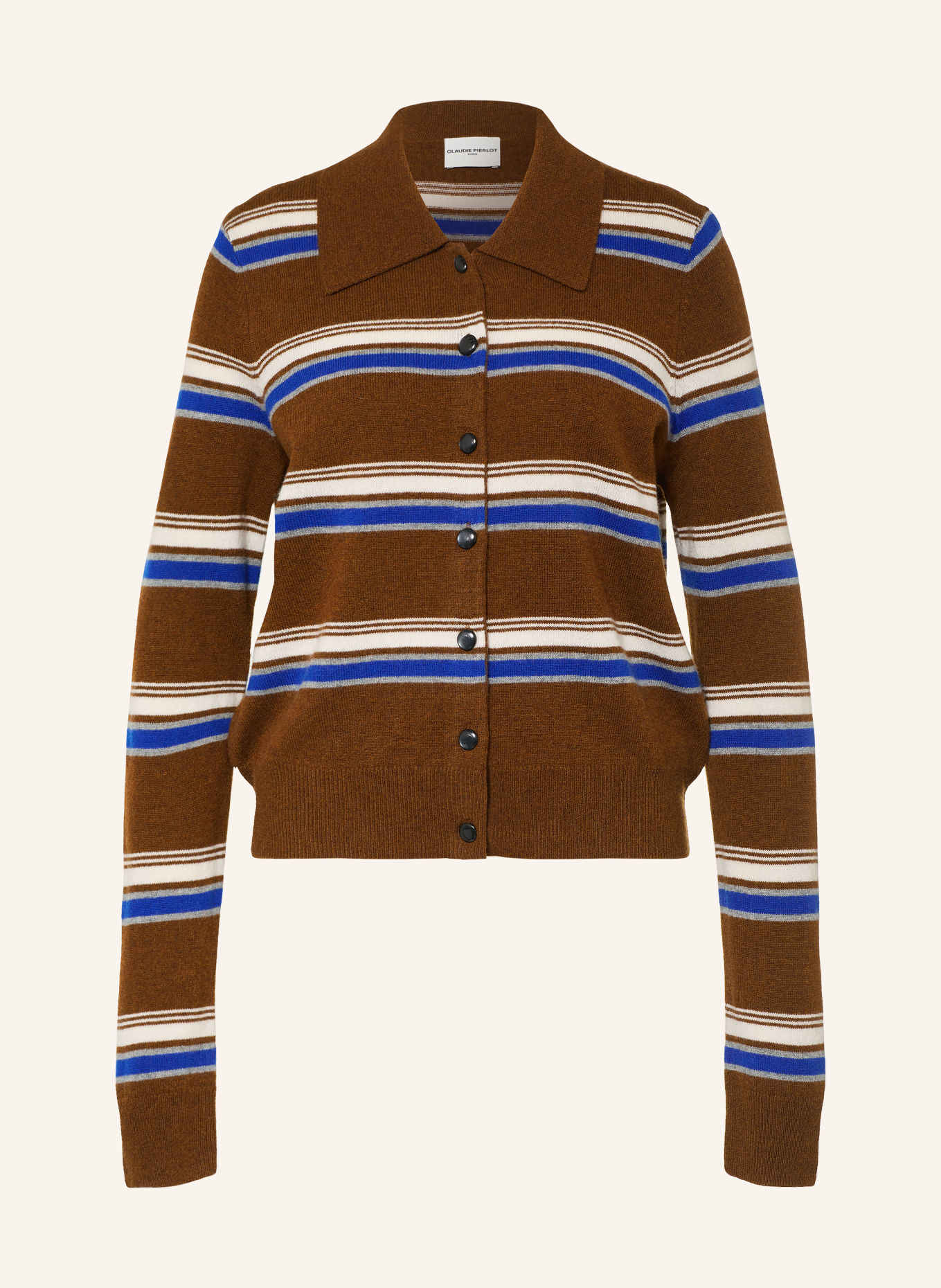 CLAUDIE PIERLOT Strickjacke: BRAUN / BLAU / WEISS