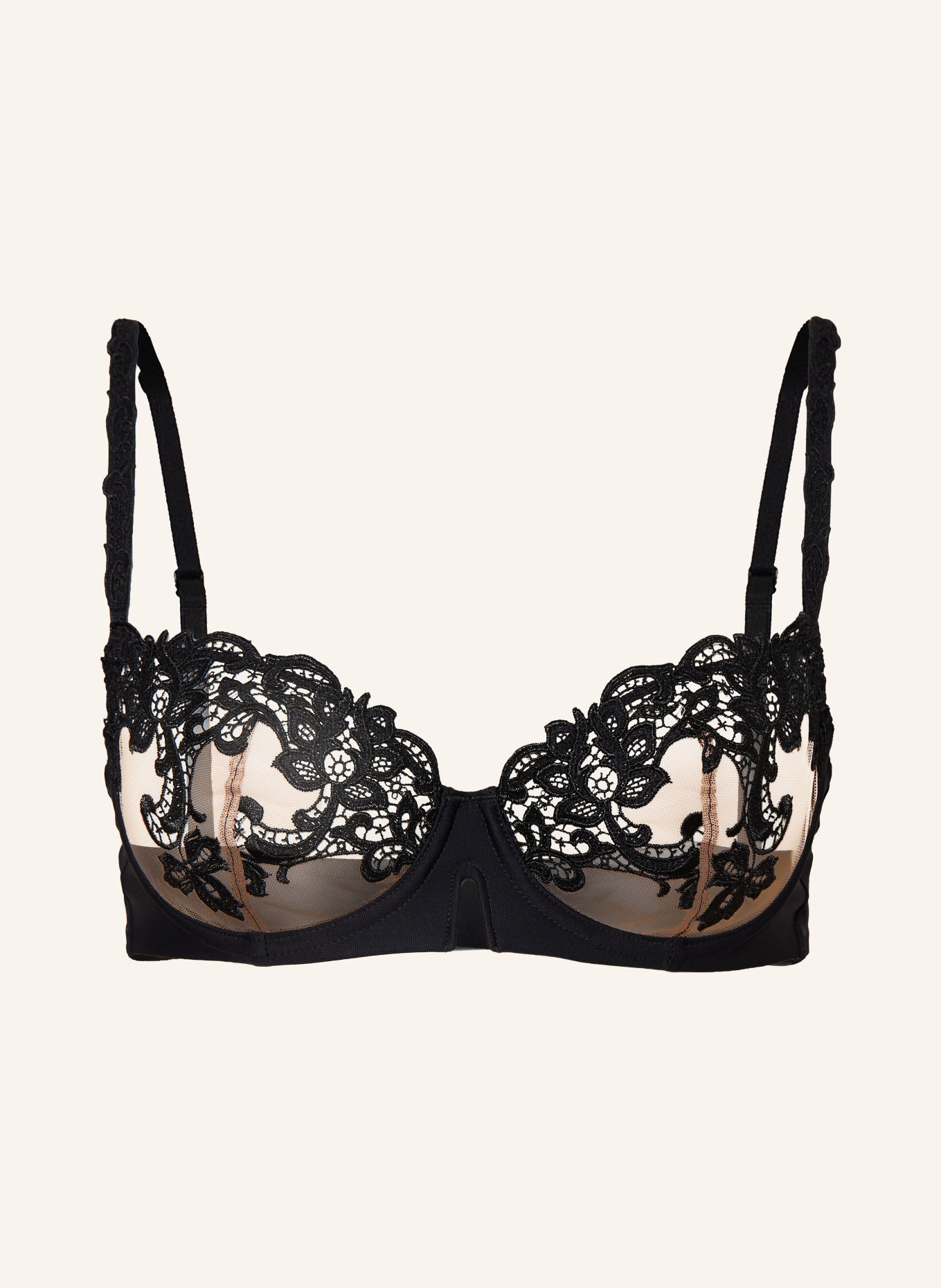 SIMONE PÉRÈLE Balconette-BH SAGA: SCHWARZ / BEIGE