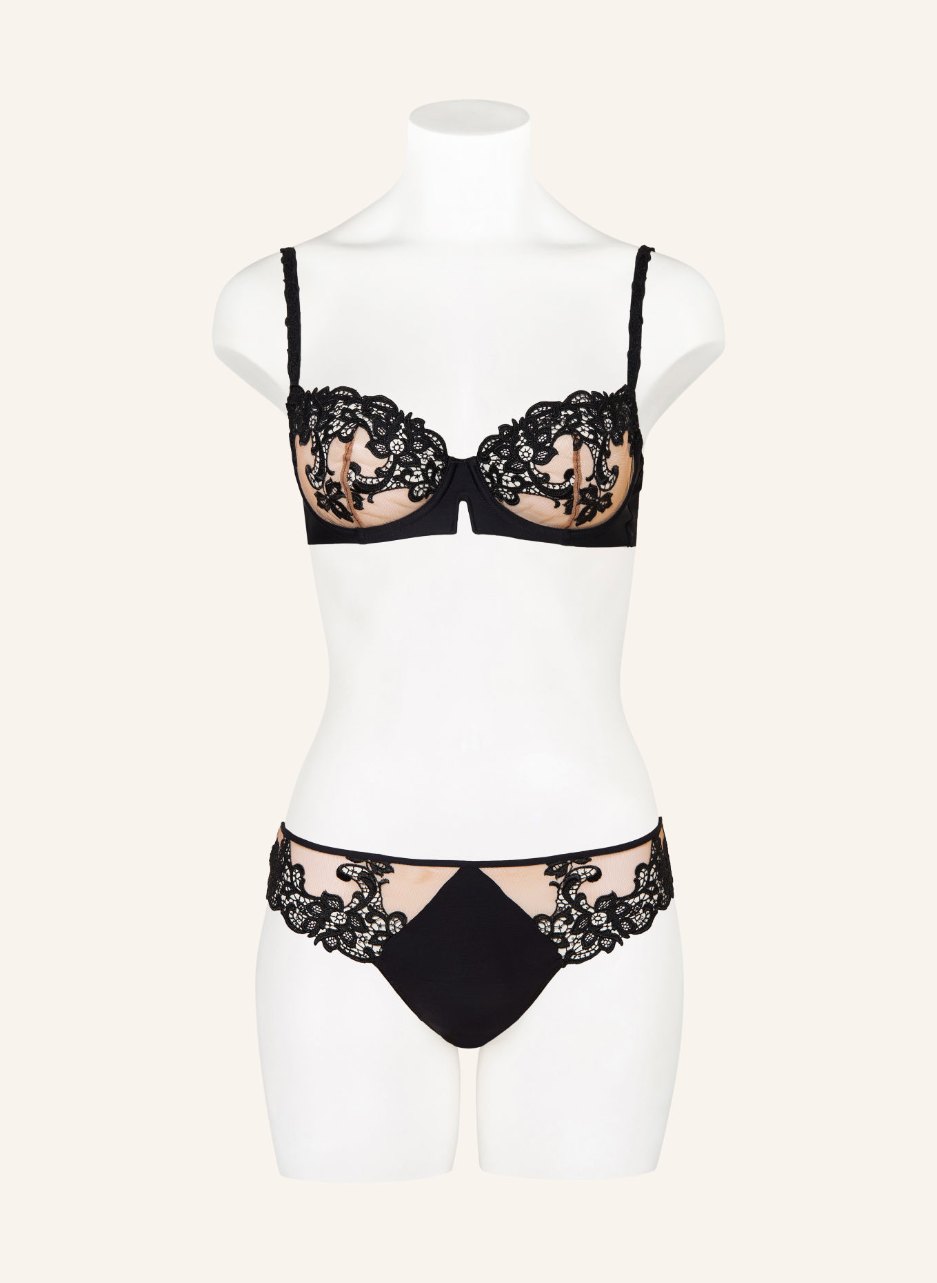SIMONE PÉRÈLE Balconette-BH SAGA: SCHWARZ / BEIGE