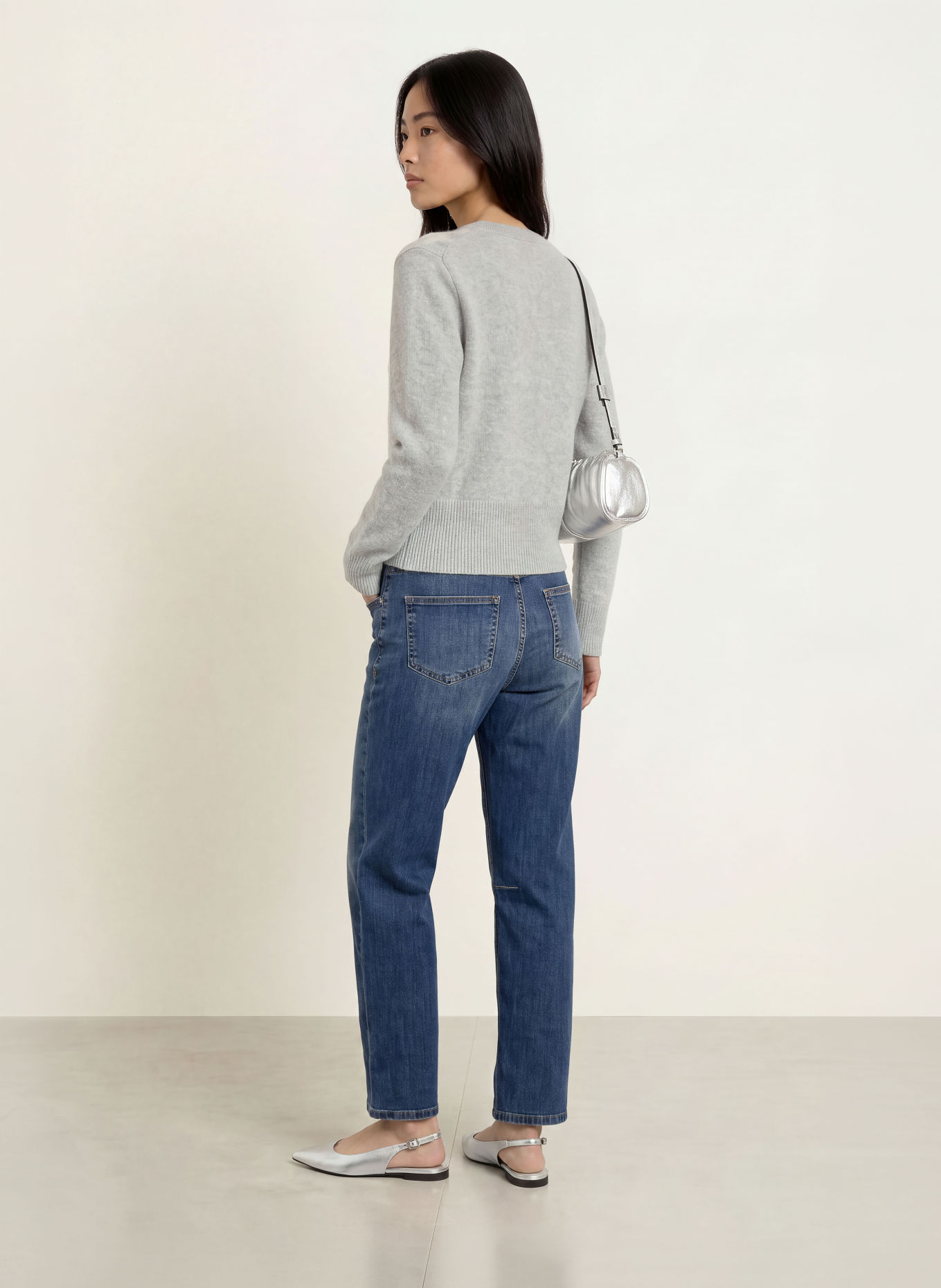 MORE & MORE Sweater: LIGHT GRAY / CREAM