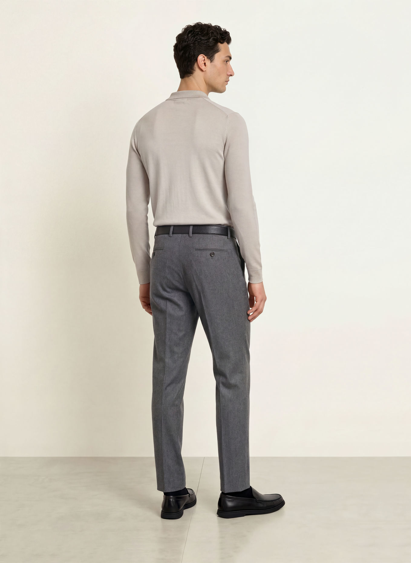 JOHN SMEDLEY BRADWELL Knit polo shirt: BEIGE