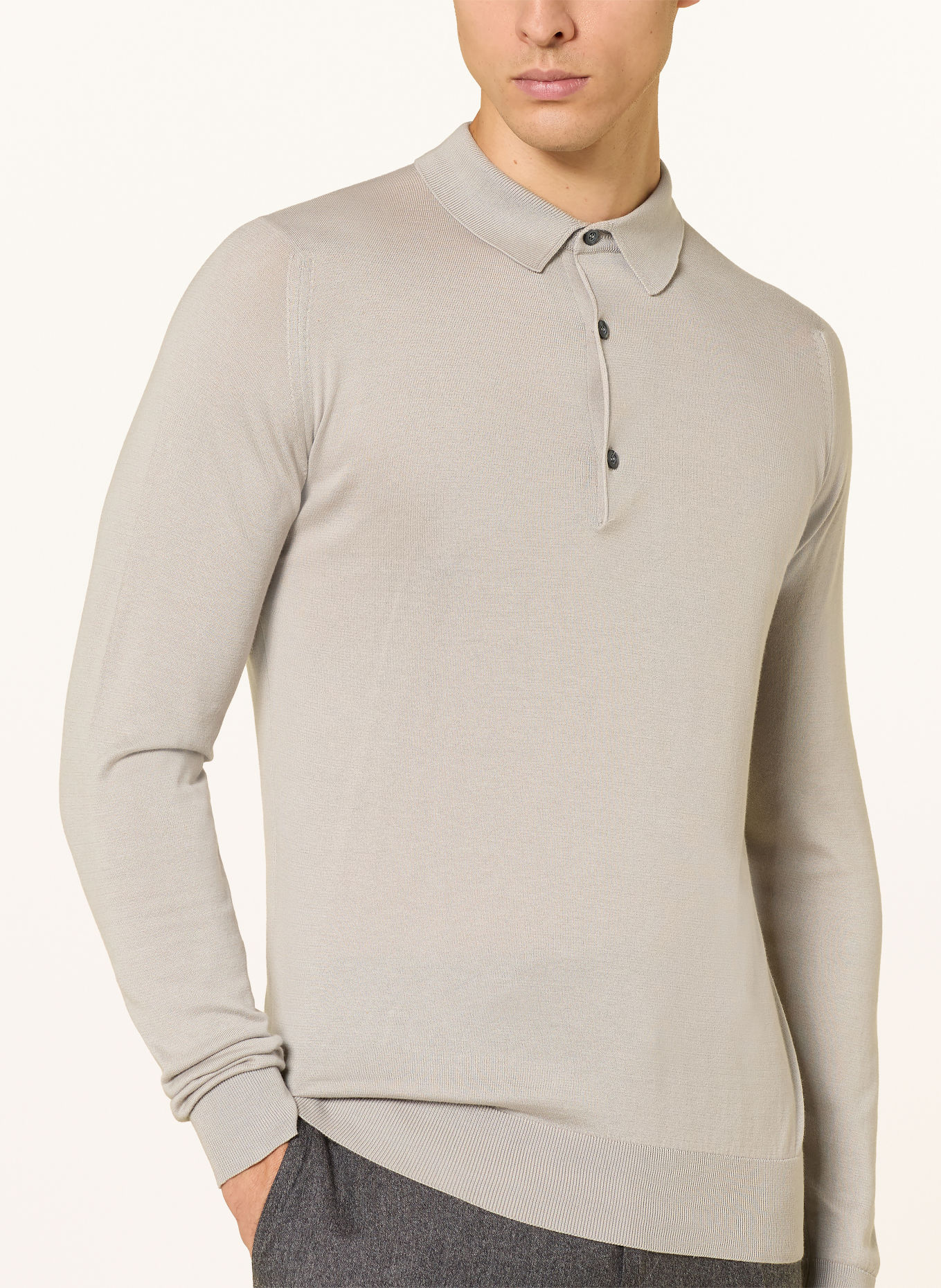 JOHN SMEDLEY BRADWELL Knit polo shirt: BEIGE