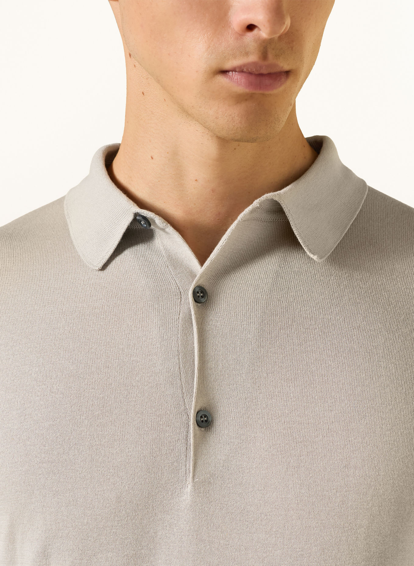 JOHN SMEDLEY BRADWELL Knit polo shirt: BEIGE