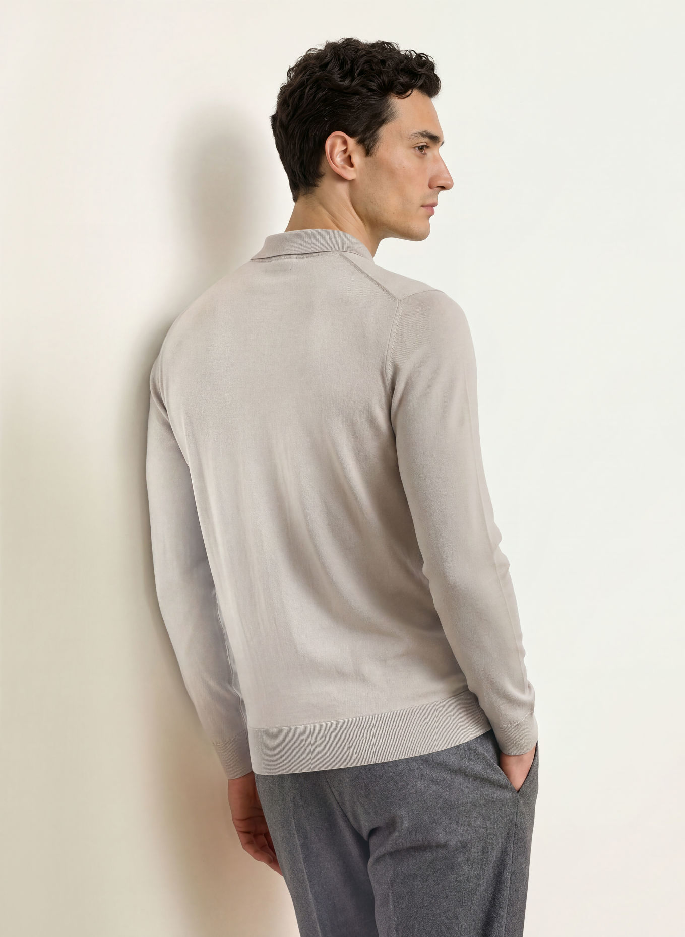 JOHN SMEDLEY BRADWELL Knit polo shirt: BEIGE