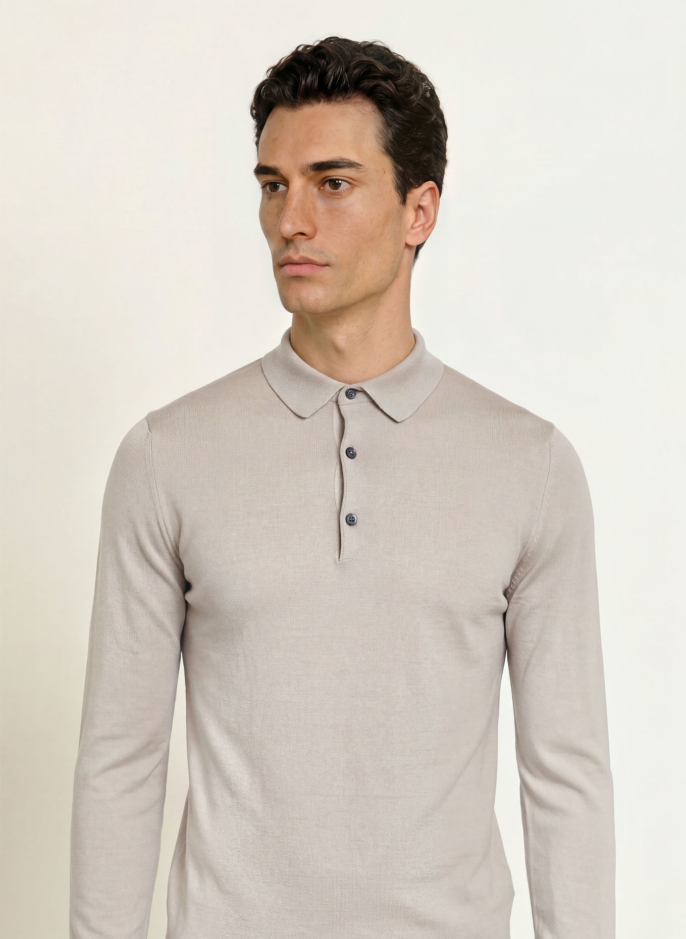 JOHN SMEDLEY BRADWELL Knit polo shirt: BEIGE