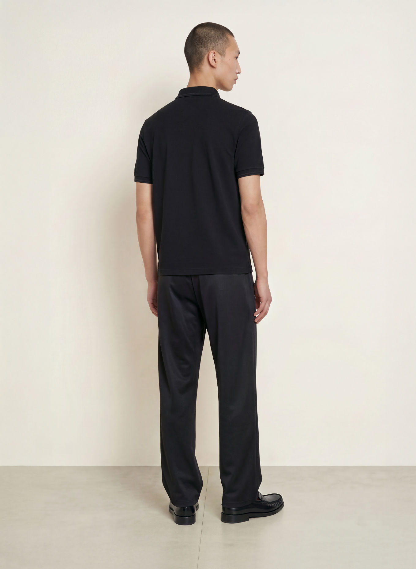 FRED PERRY piqué polo shirt: BLACK / DARK GRAY