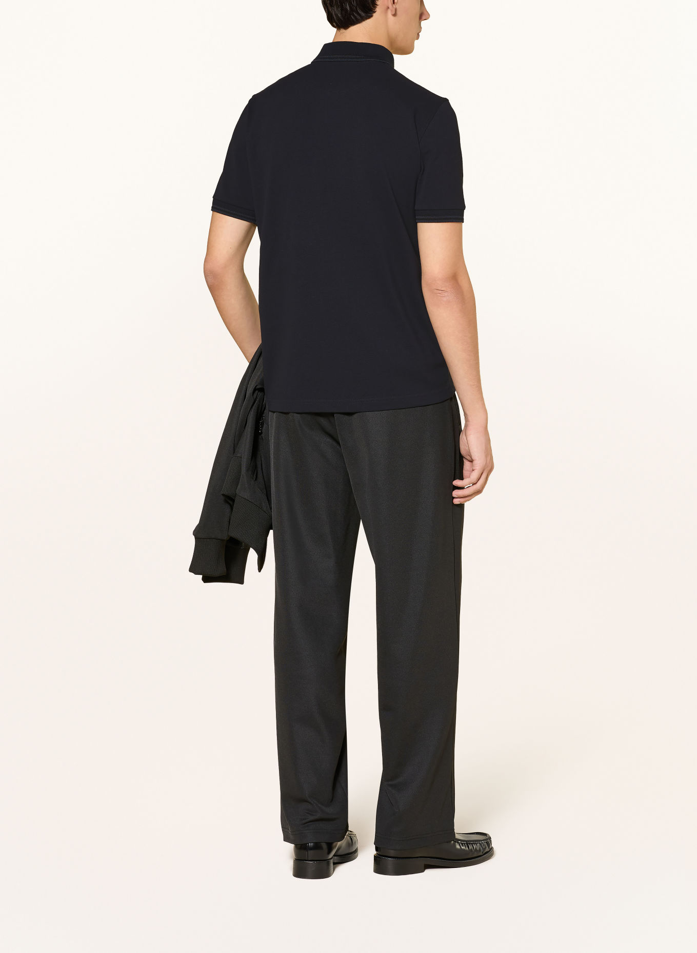 FRED PERRY piqué polo shirt: BLACK / DARK GRAY