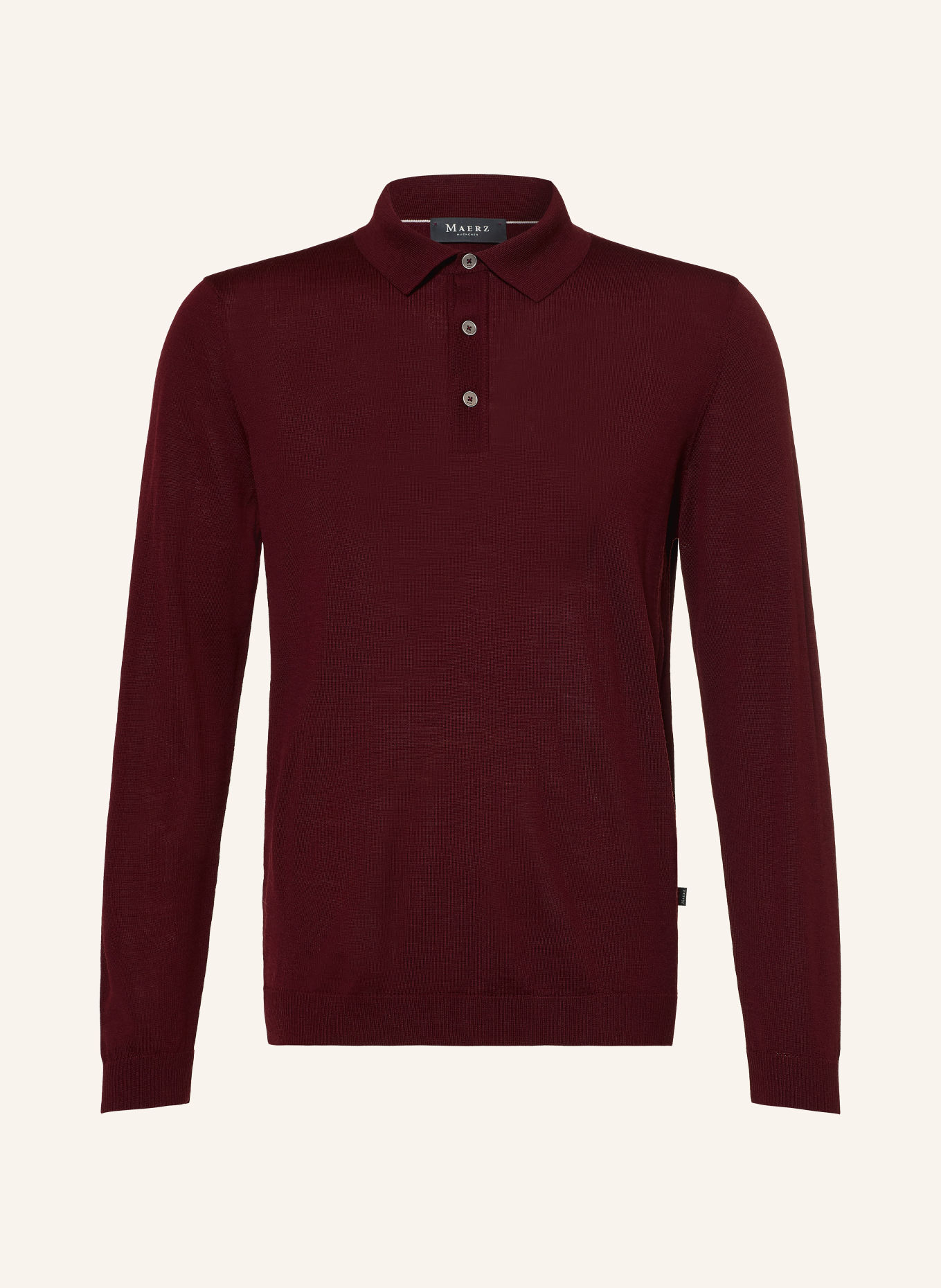 MAERZ MUENCHEN Gebreid poloshirt: DONKERROOD