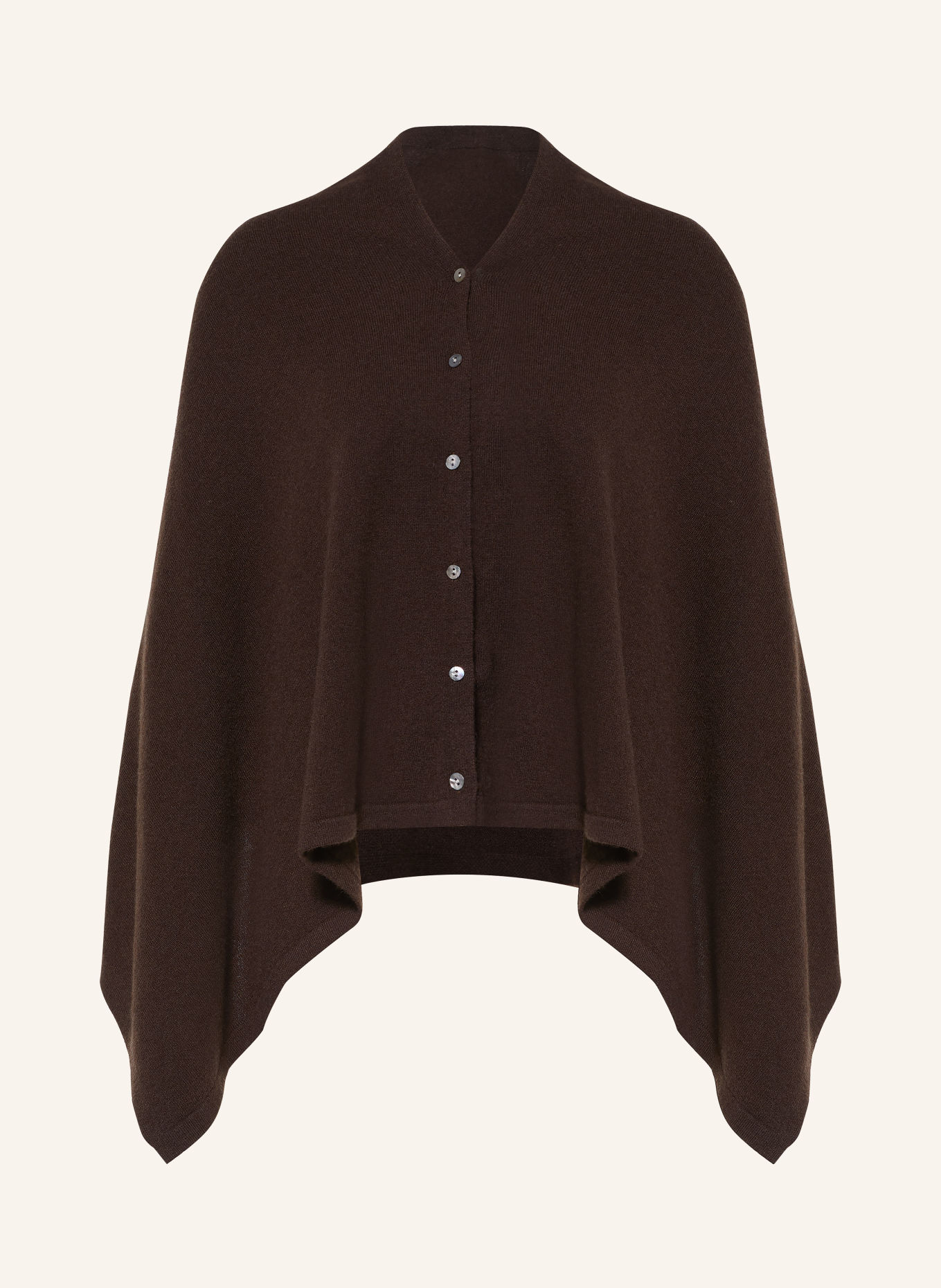 rosemunde Poncho with cashmere: DARK BROWN