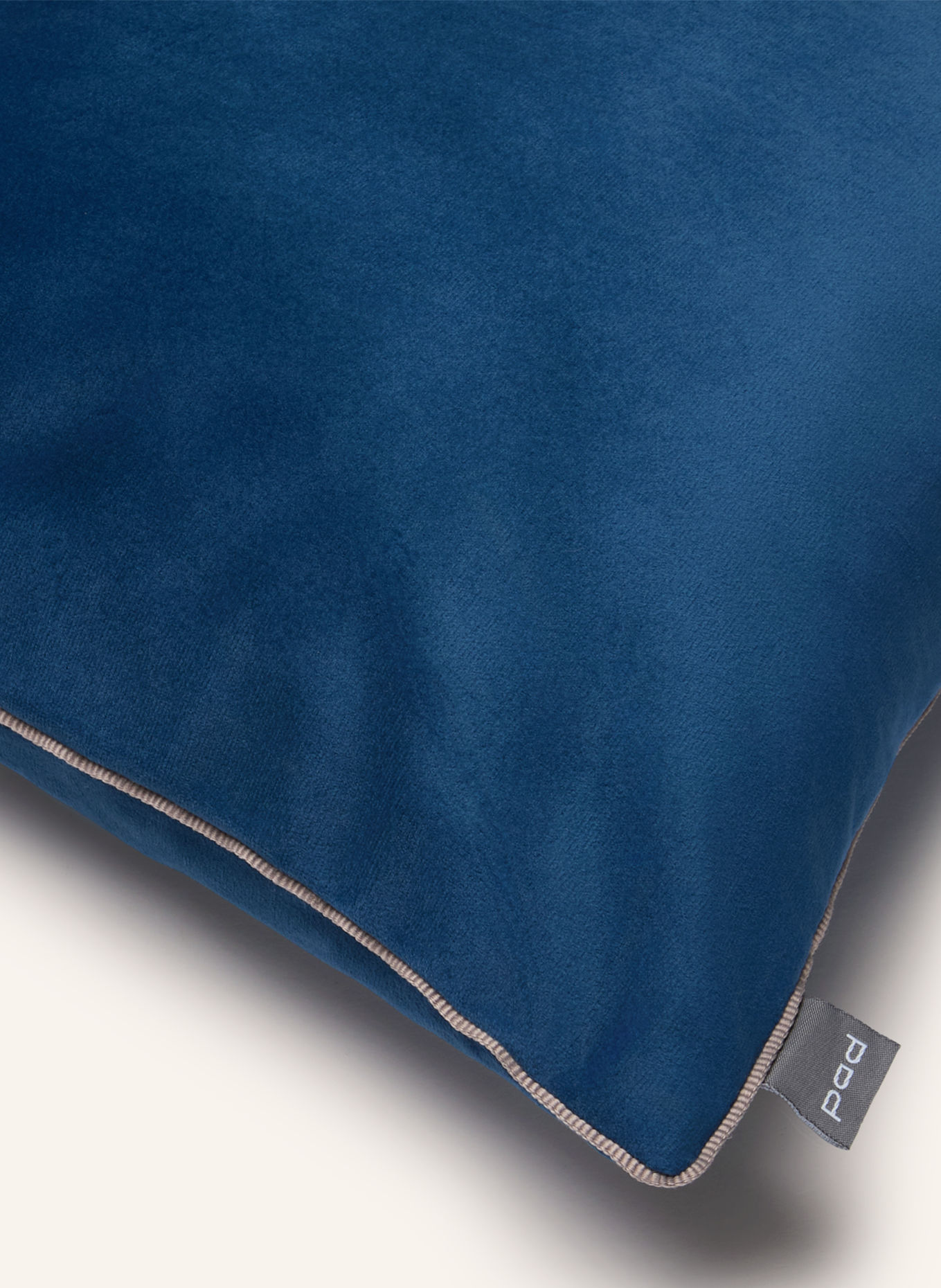 PAD Fluweel sierkussenhoes ELEGANCE: BLAUW / LICHTGRIJS