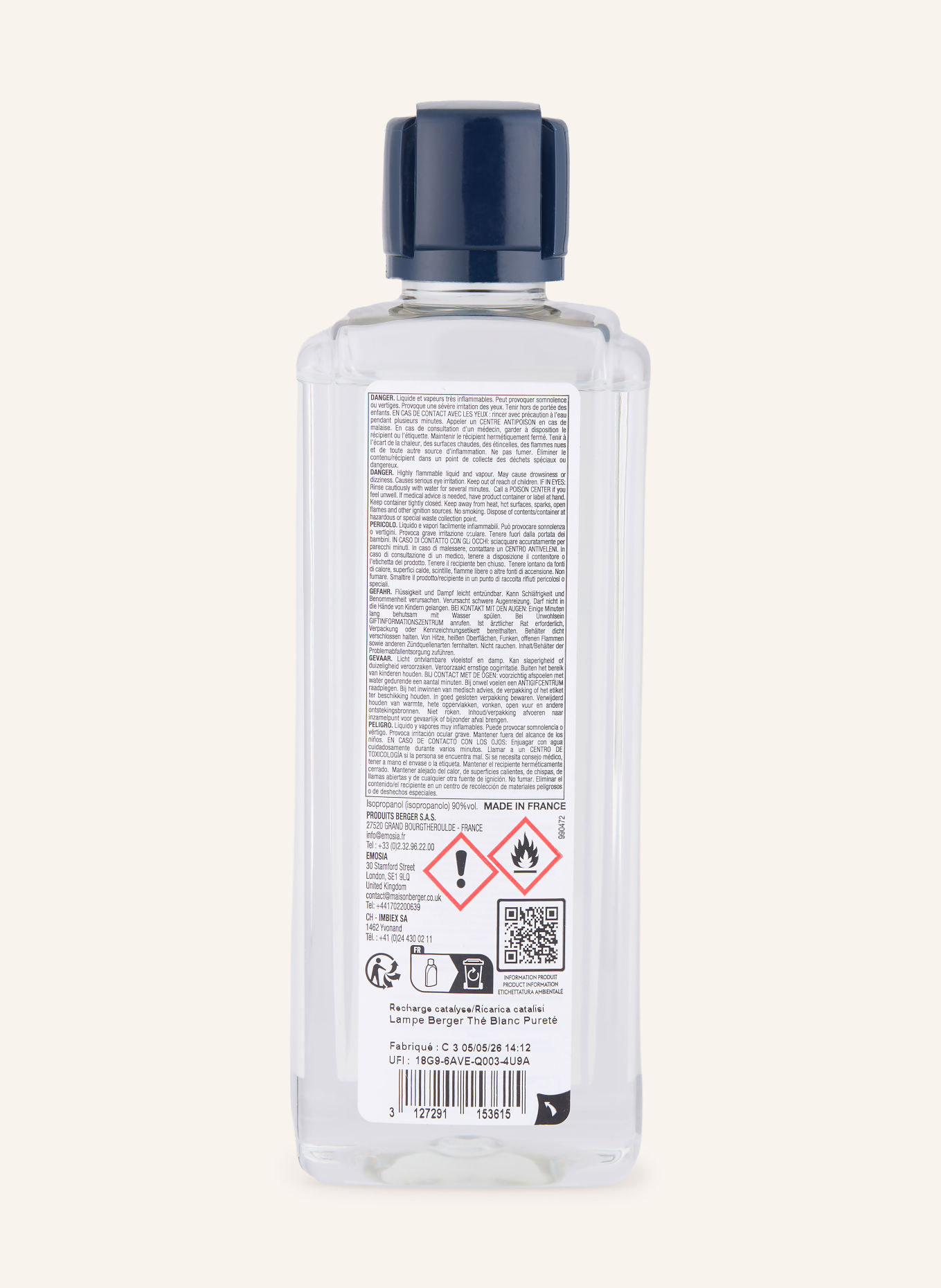 MAISON BERGER PARIS THÉ BLANC PURETÉ REFILL: WEISS / SCHWARZ