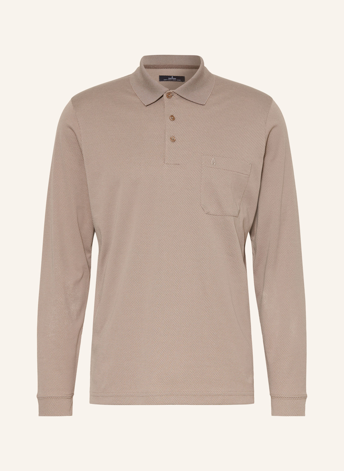 RAGMAN poloshirt: KHAKI / MØRKEGRÅ