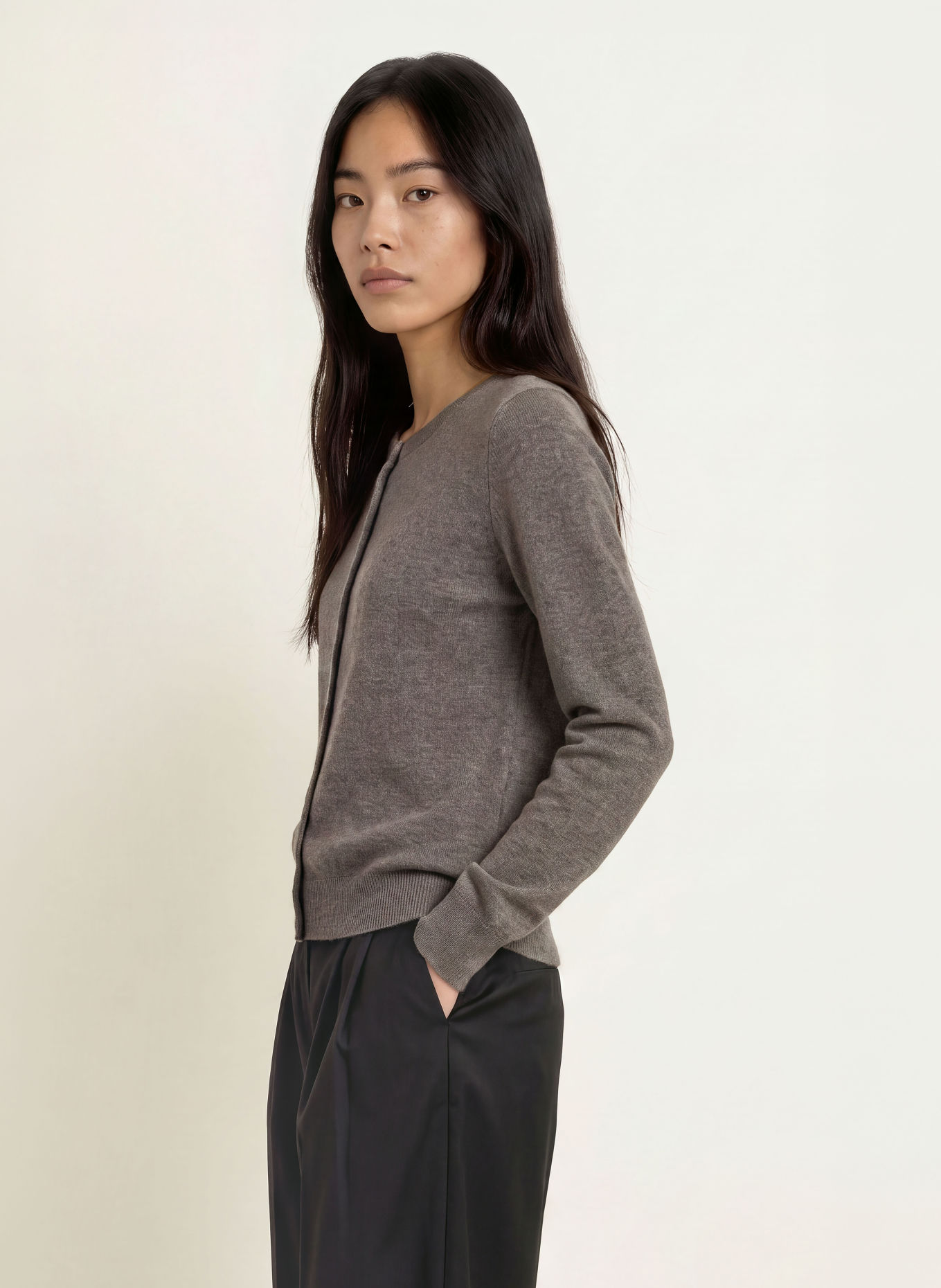 REPEAT Cashmere cardigan: GRAY