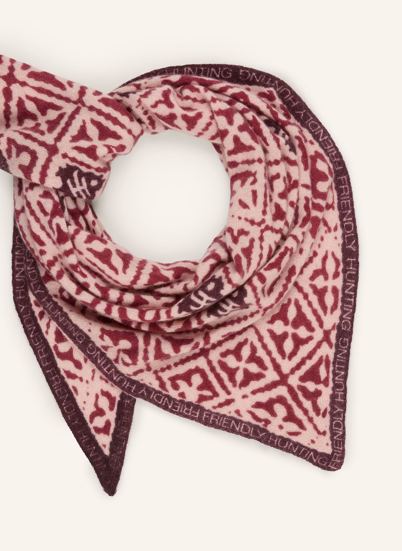 friendly hunting Dreieckstuch aus Cashmere: ROSÉ / DUNKELROT