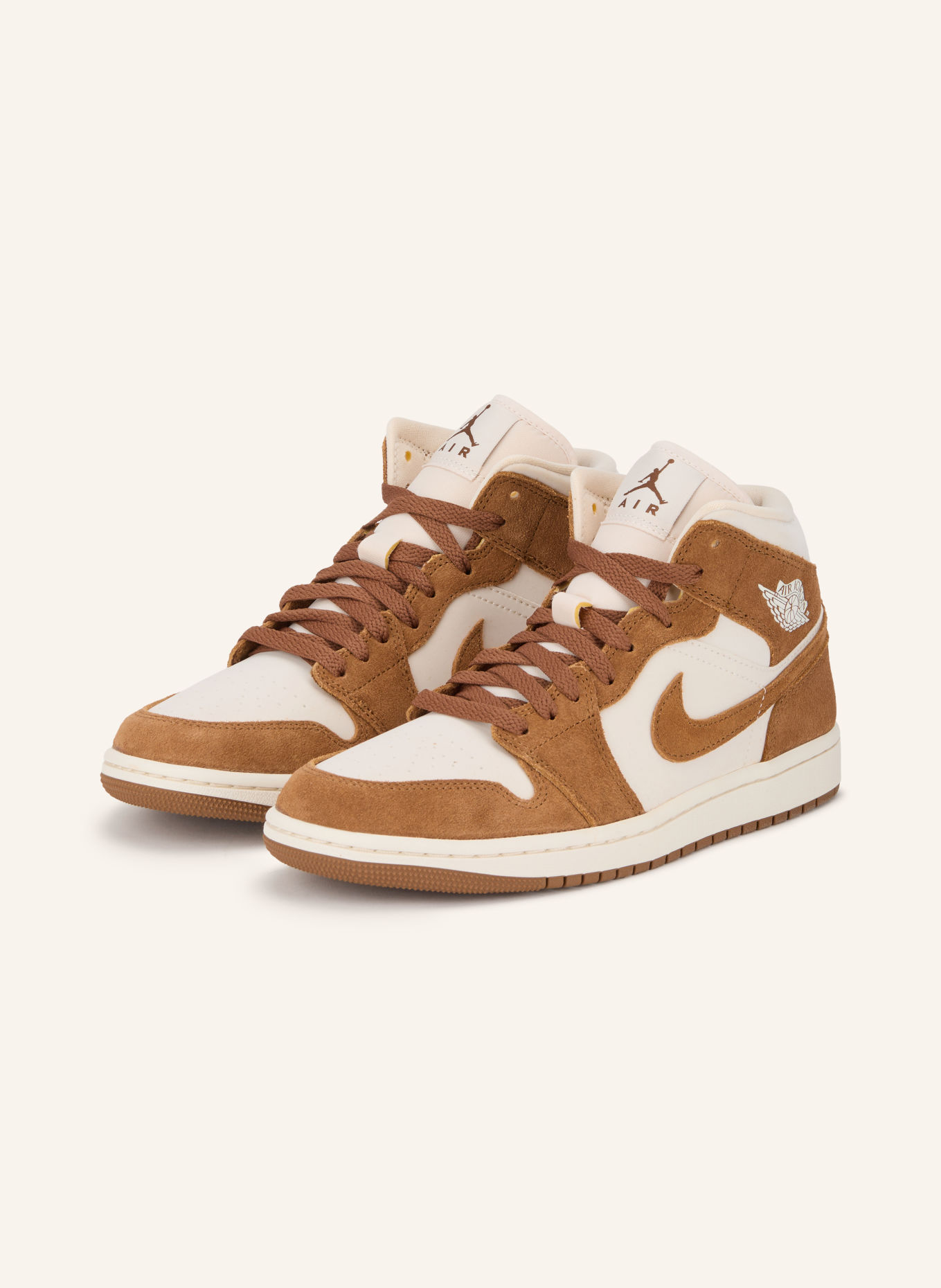 JORDAN Basketballschuhe AIR JORDAN 1: CREME / BRAUN