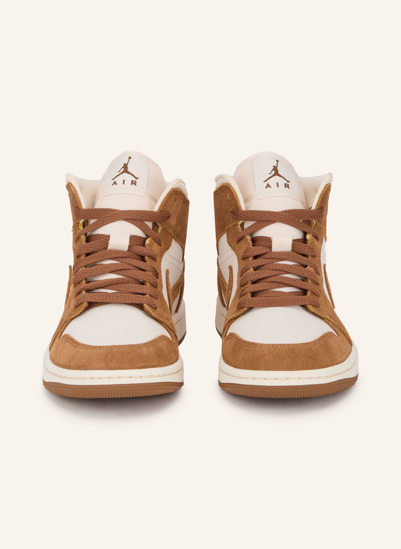 JORDAN Basketballschuhe AIR JORDAN 1: CREME / BRAUN