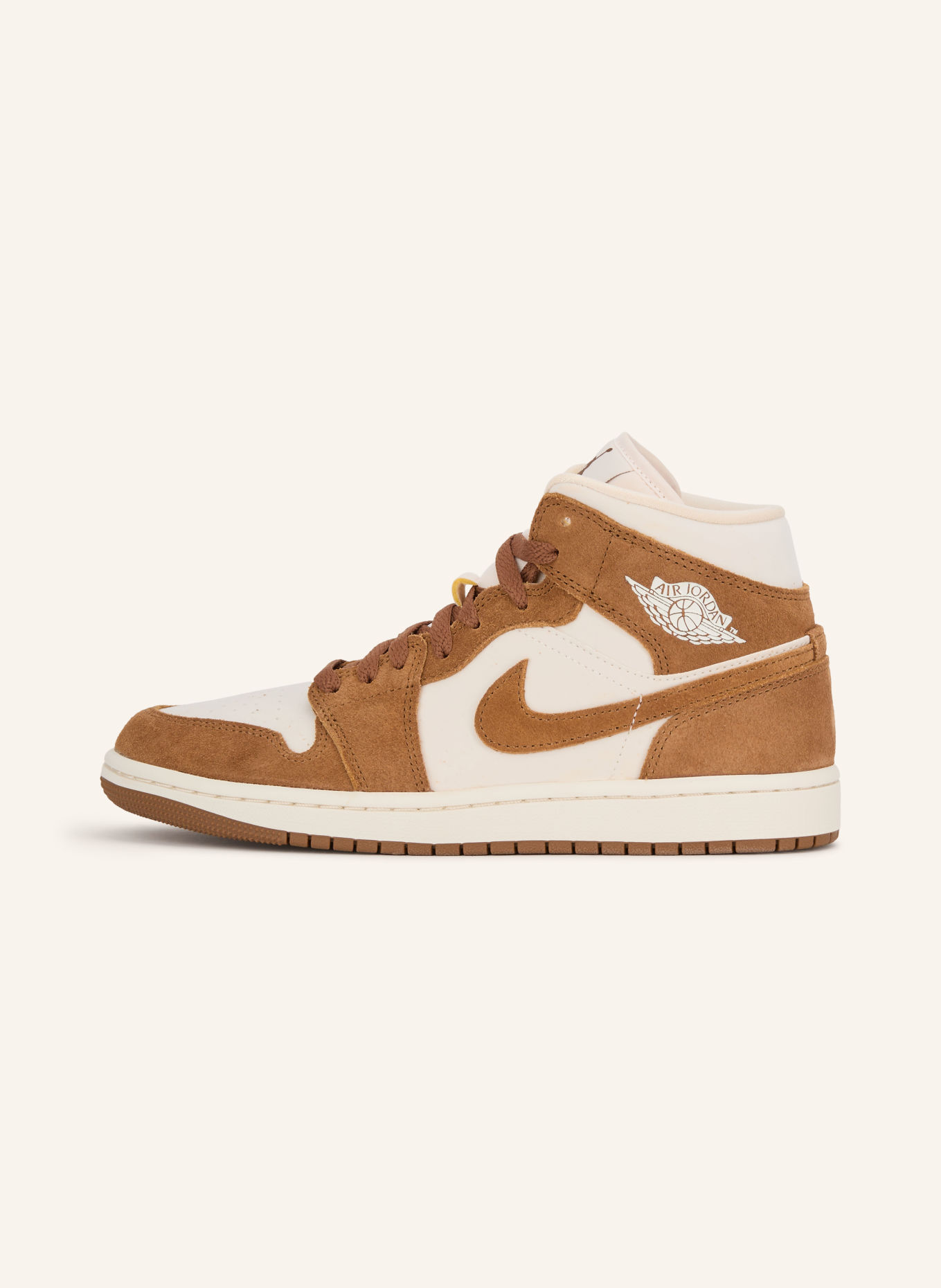 JORDAN Basketballschuhe AIR JORDAN 1: CREME / BRAUN