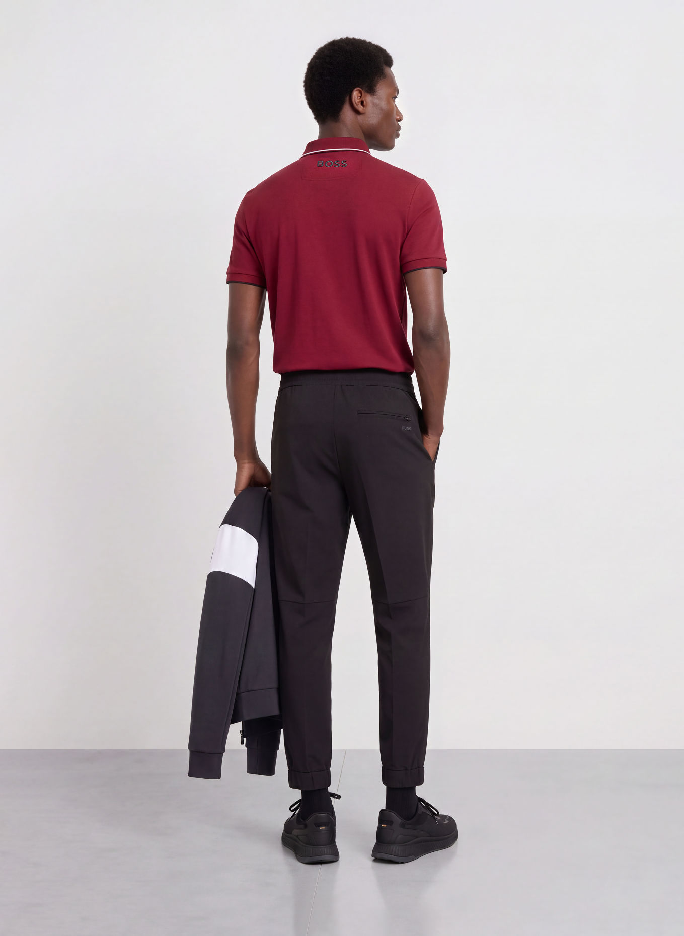 BOSS Functional polo short PADDY PRO: DARK RED
