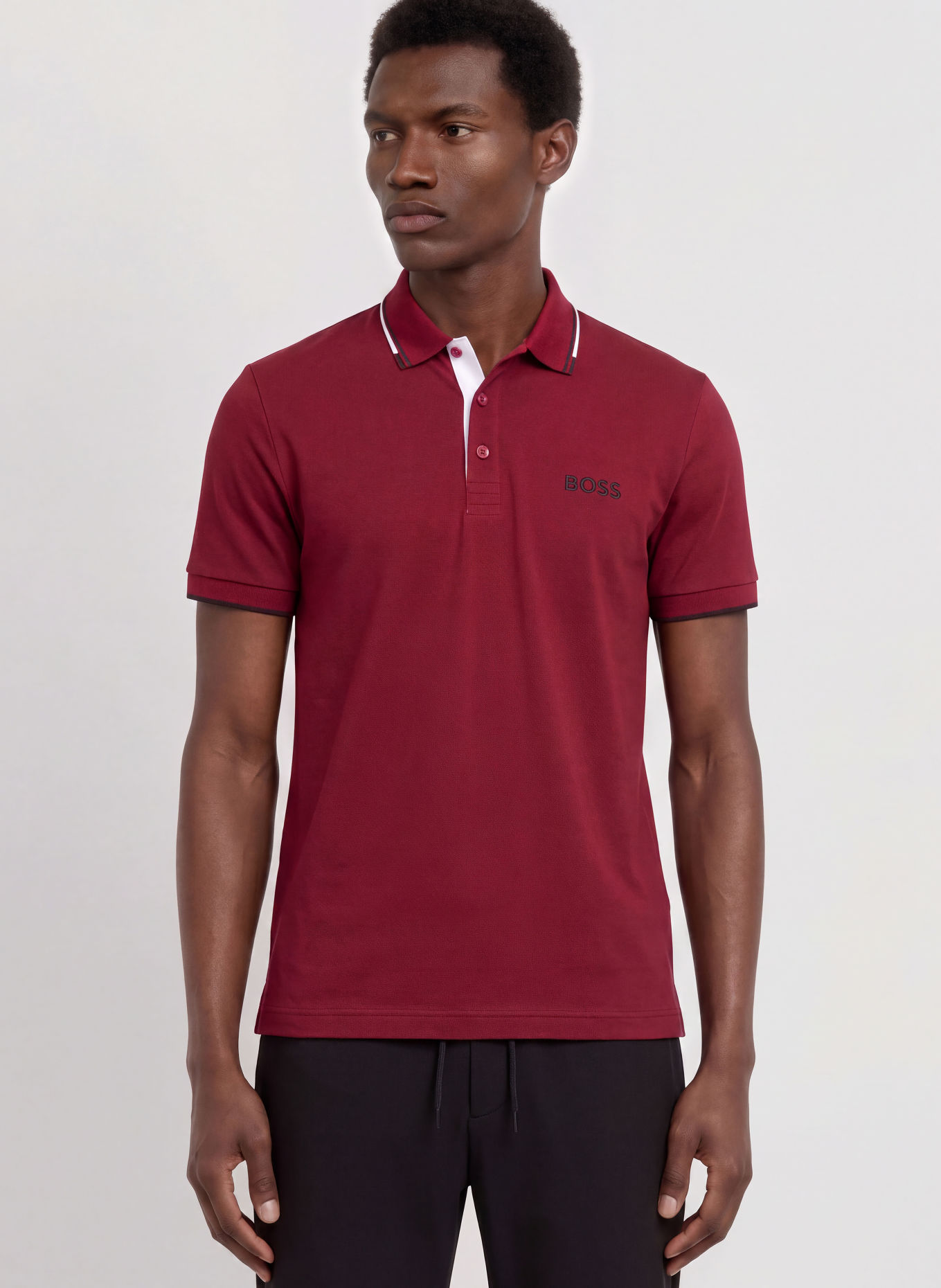 BOSS Functional polo short PADDY PRO: DARK RED