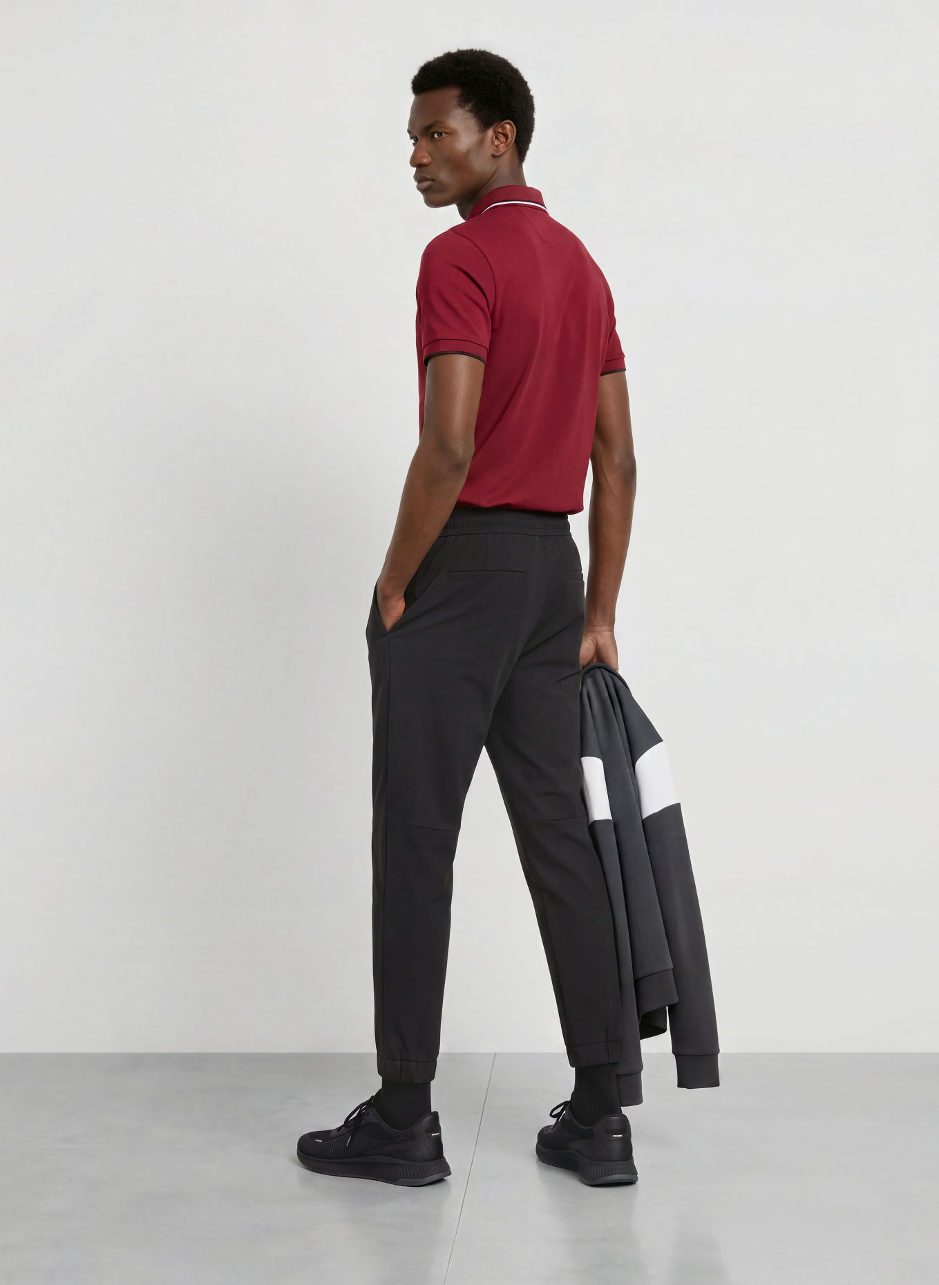 BOSS Functional polo short PADDY PRO: DARK RED