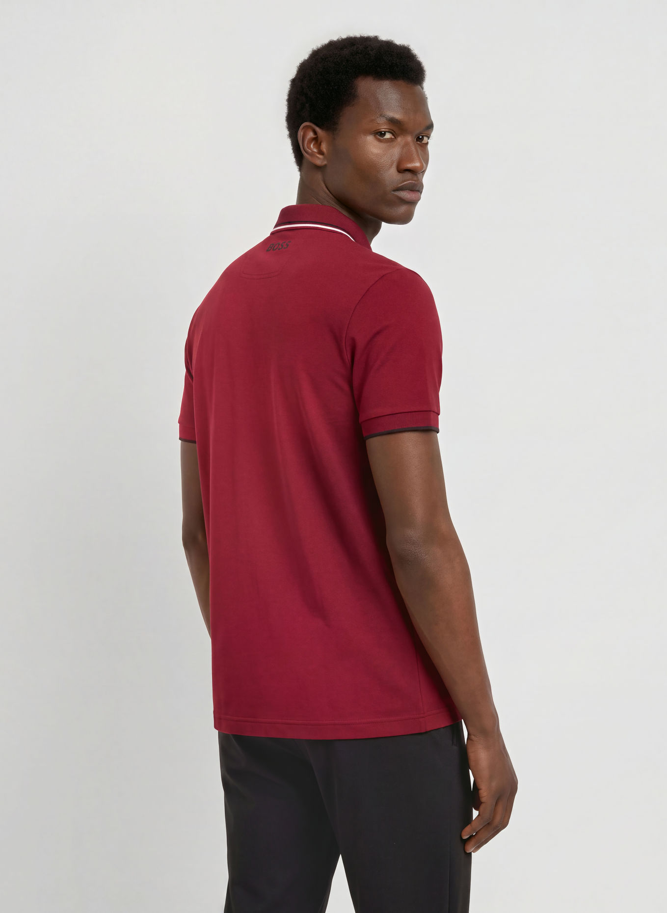 BOSS Functional polo short PADDY PRO: DARK RED