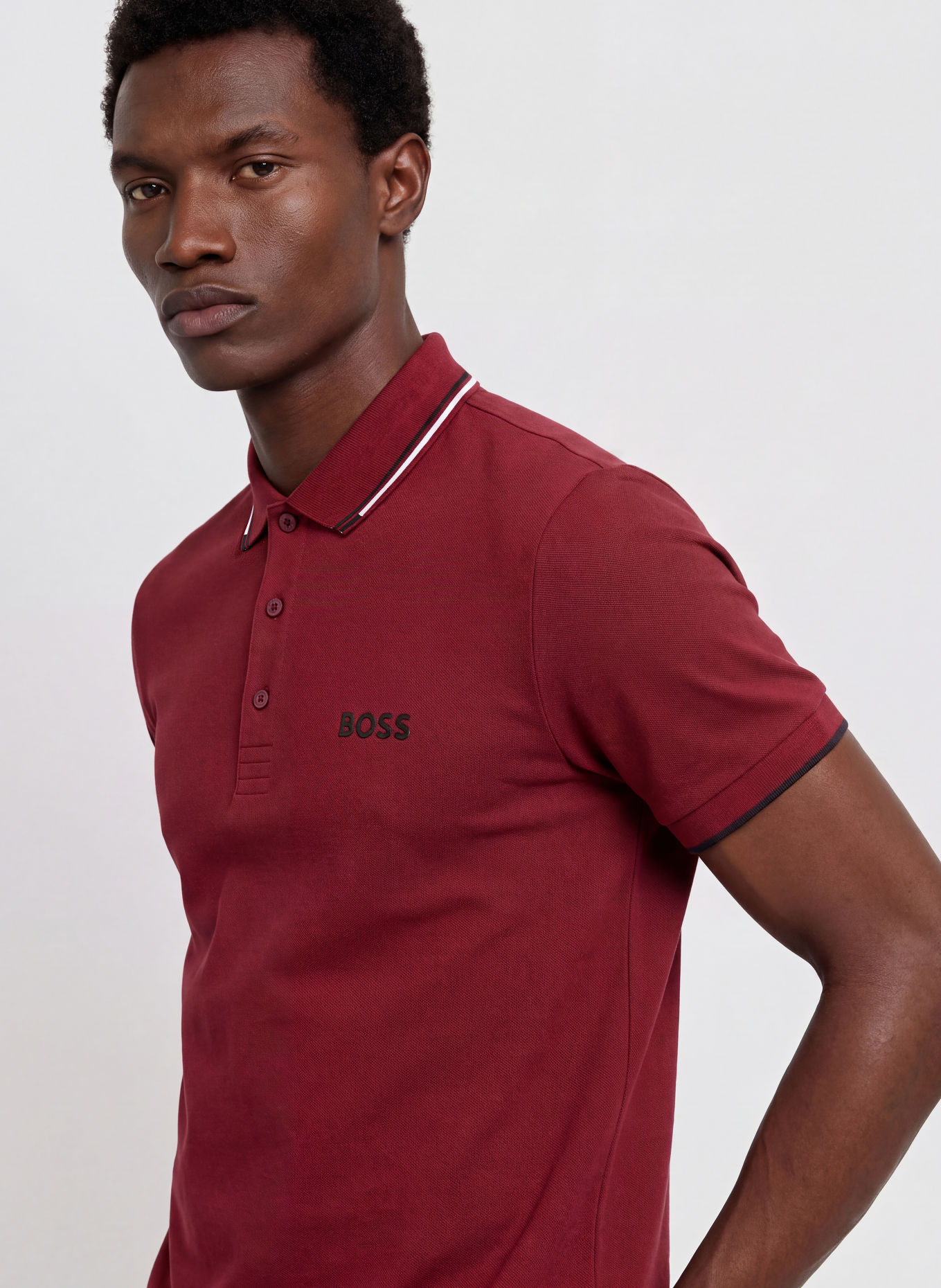 BOSS Functional polo short PADDY PRO: DARK RED