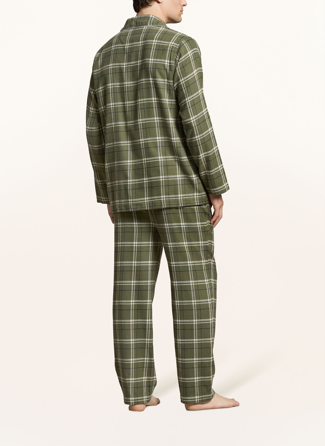 POLO RALPH LAUREN Flannel pajamas: GREEN / ECRU / DARK BLUE